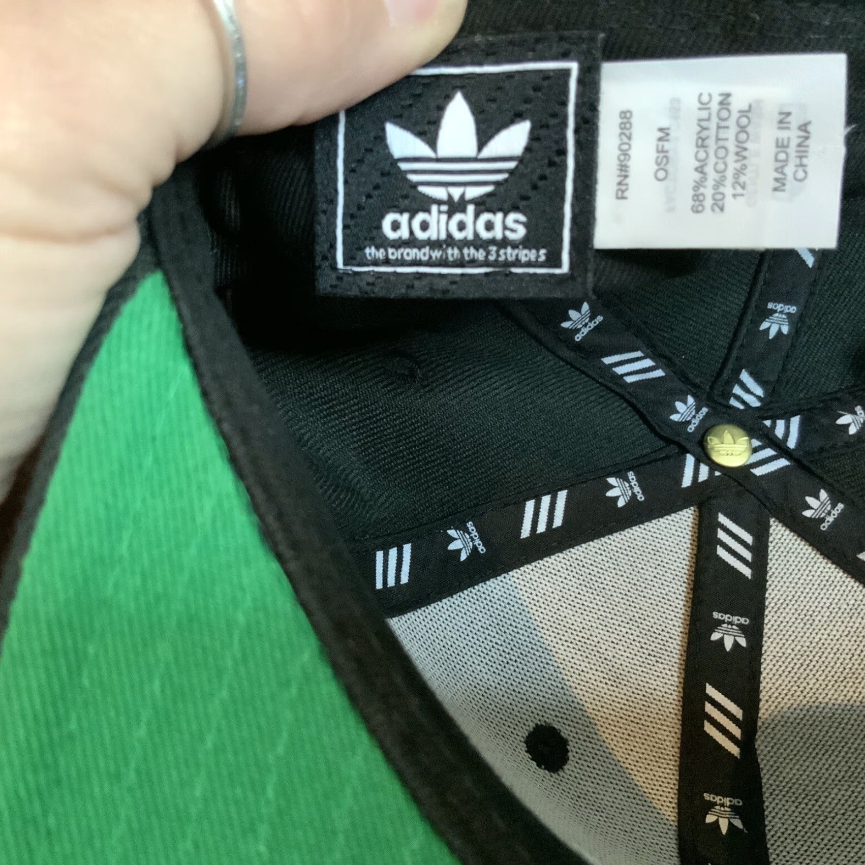 Adidas Adidas Mens Originals Snapback Flat Brim Cap Hat - Black w White Trefoil Mens OSFM Wool Blend Hat Size ONE SIZE - 5 Thumbnail