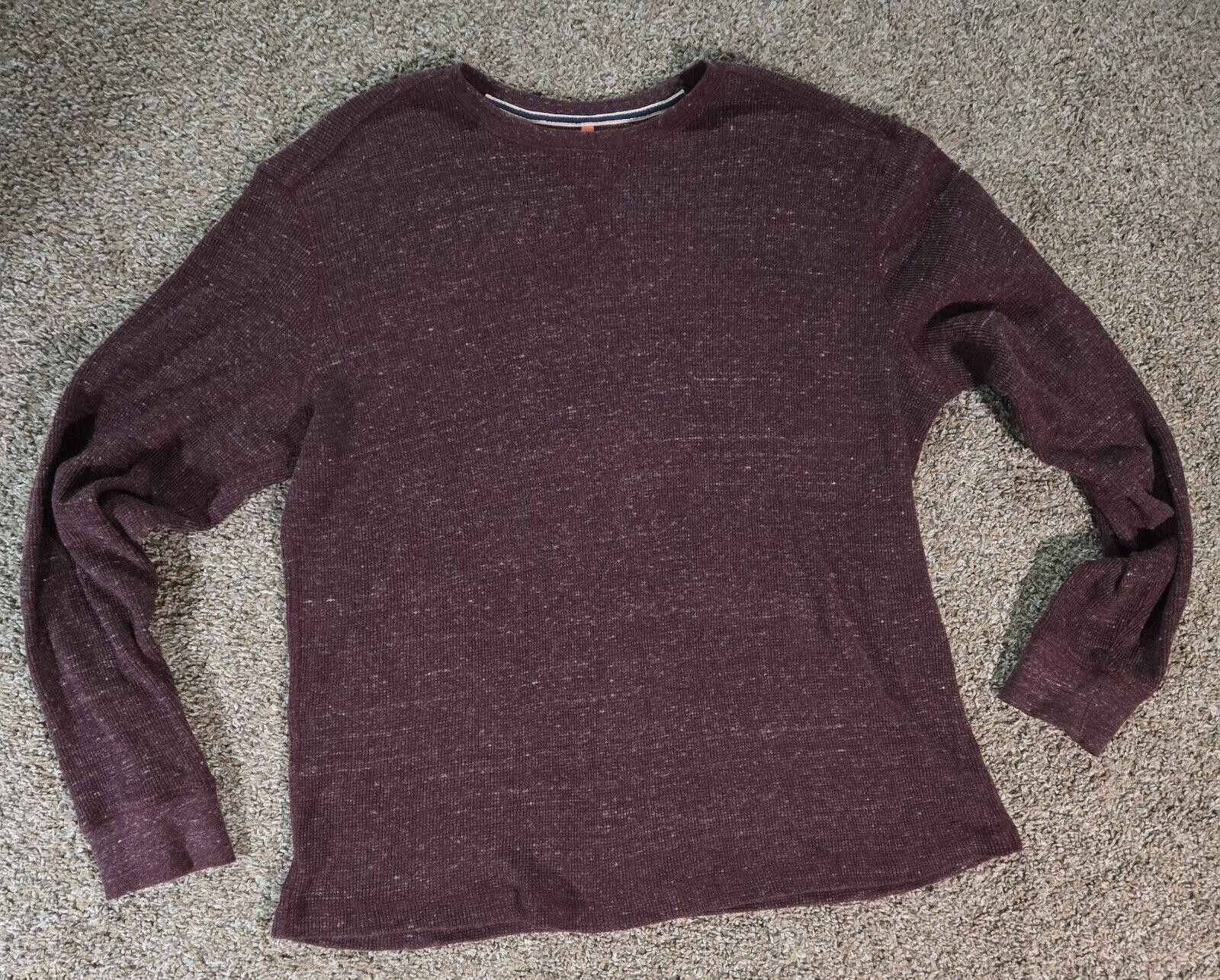 Designer Burgundy Ruff Hewn Henley Long Sleeve Shirt L Size US L / EU 52-54 / 3 - 1 Thumbnail