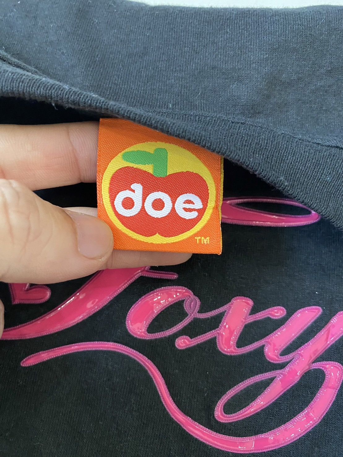 Japanese Brand × Vintage Vintage doe Slogan Boxy Tee (Roxy Parody) Size US L / EU 52-54 / 3 - 2 Thumbnail
