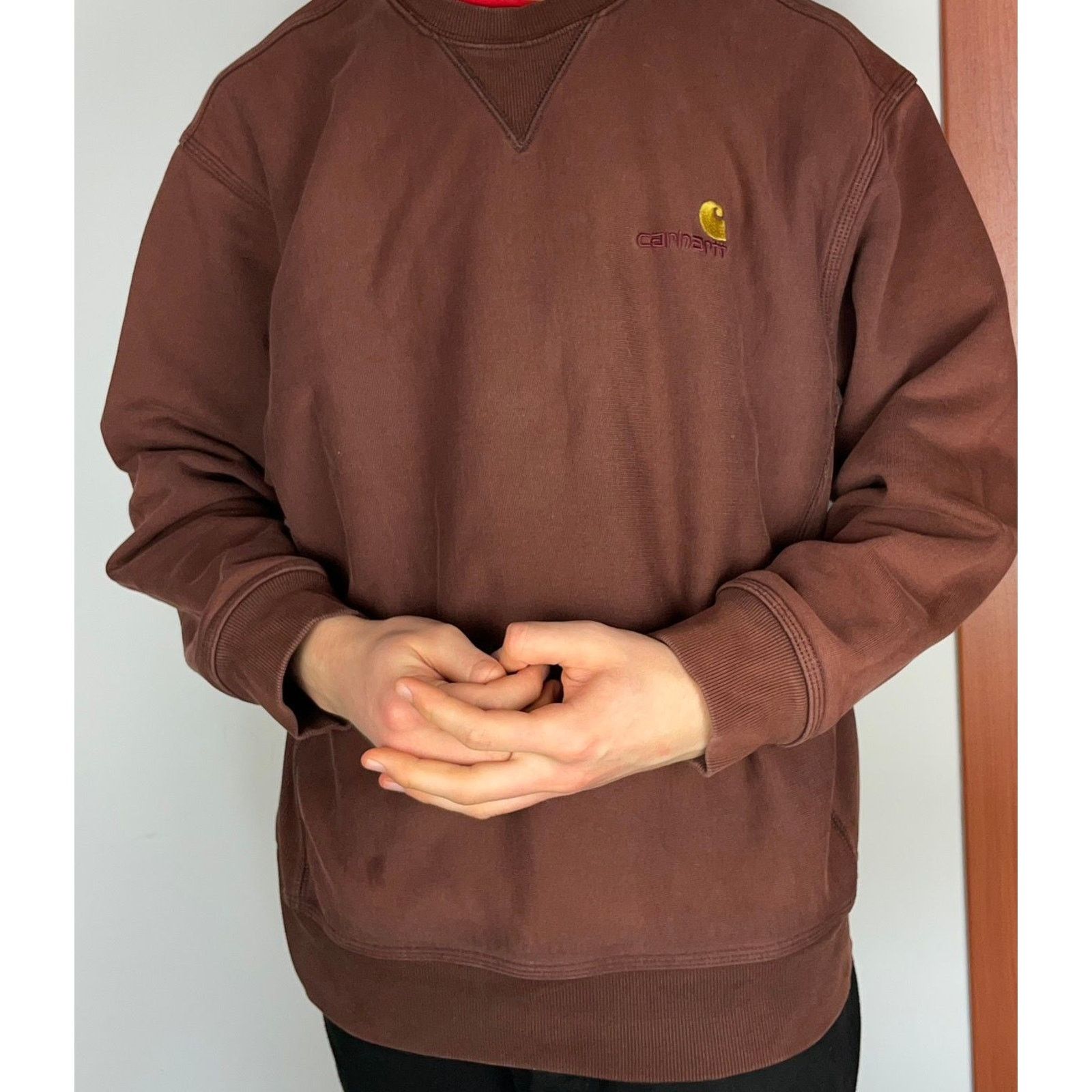 Carhartt Carhartt WIP Men's Brown Cotton American Script Sweatshirt M Size US M / EU 48-50 / 2 - 2 Thumbnail