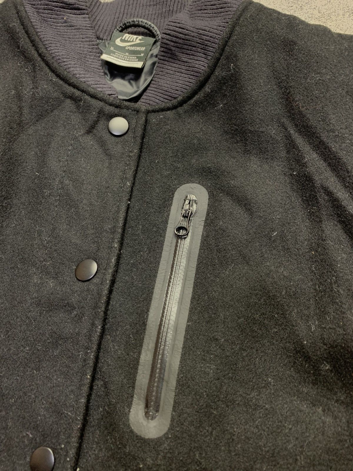 Nike SOLD🐍 Nike NSW Destroyer Leather Wool Varsity Bomber Jacket Size US M / EU 48-50 / 2 - 3 Thumbnail