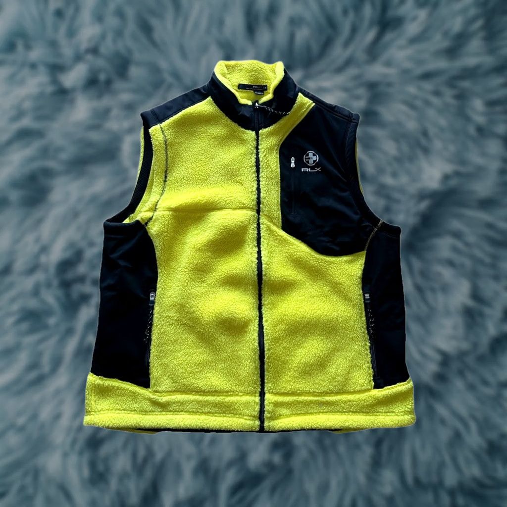 RLX Ralph Lauren VINTAGE RLX Ralph Lauren Vest Mens XXL Yellow Full Zip Fleece Vest RLX Performance Hiking 25.5” Chest 29.5” Length Size US XXL / EU 58 / 5 - 1 Thumbnail