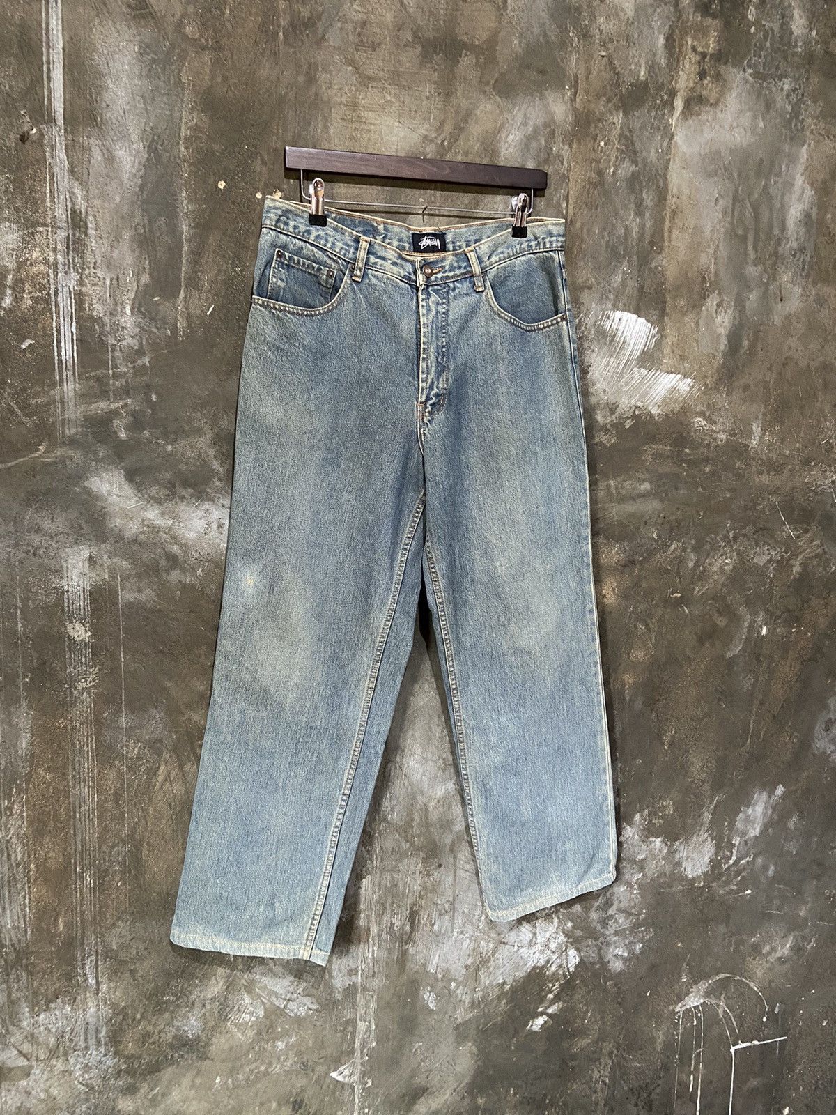 Stussy 📢SENDOFFER📢 Vintage Stussy Baggy Jeans Made In ITALY Size US 35 - 11 Thumbnail
