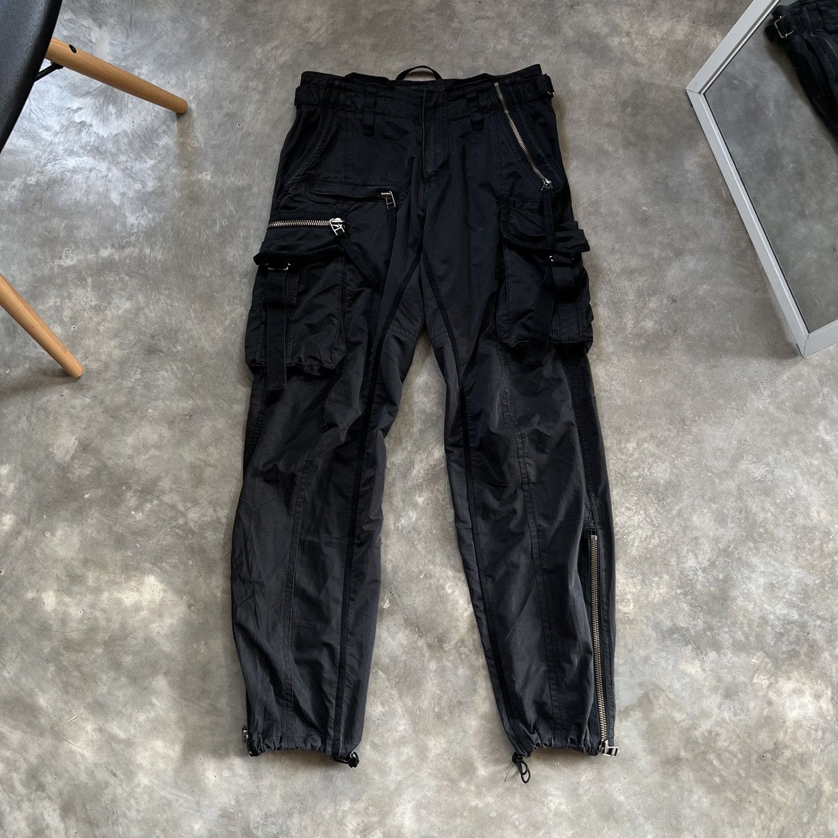 image of Archival Clothing x Bajra Tactical Cargo Zipper Bottom Jogger Pants in Black, Men's (Size 30)