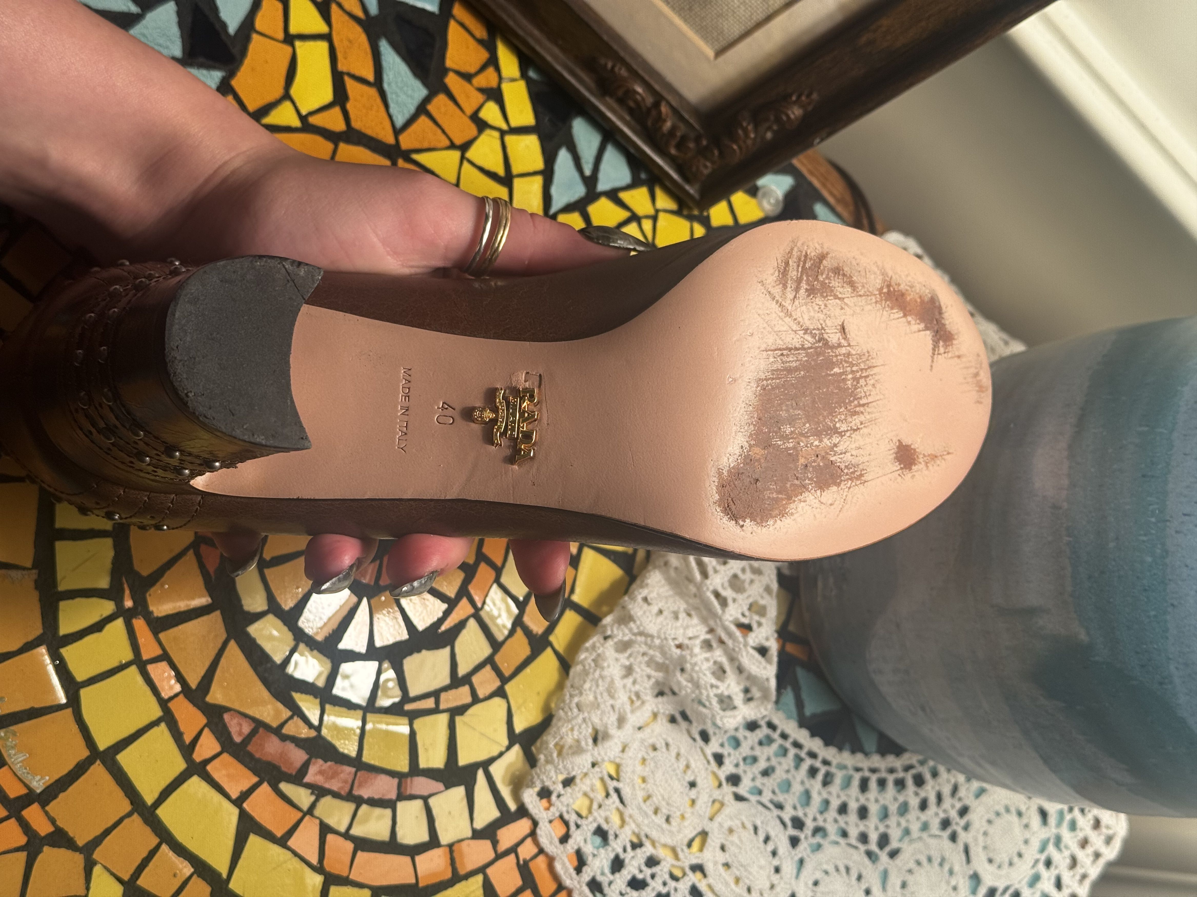 Prada Vintage Leather Pumps Size US 10 / IT 40 - 8 Thumbnail