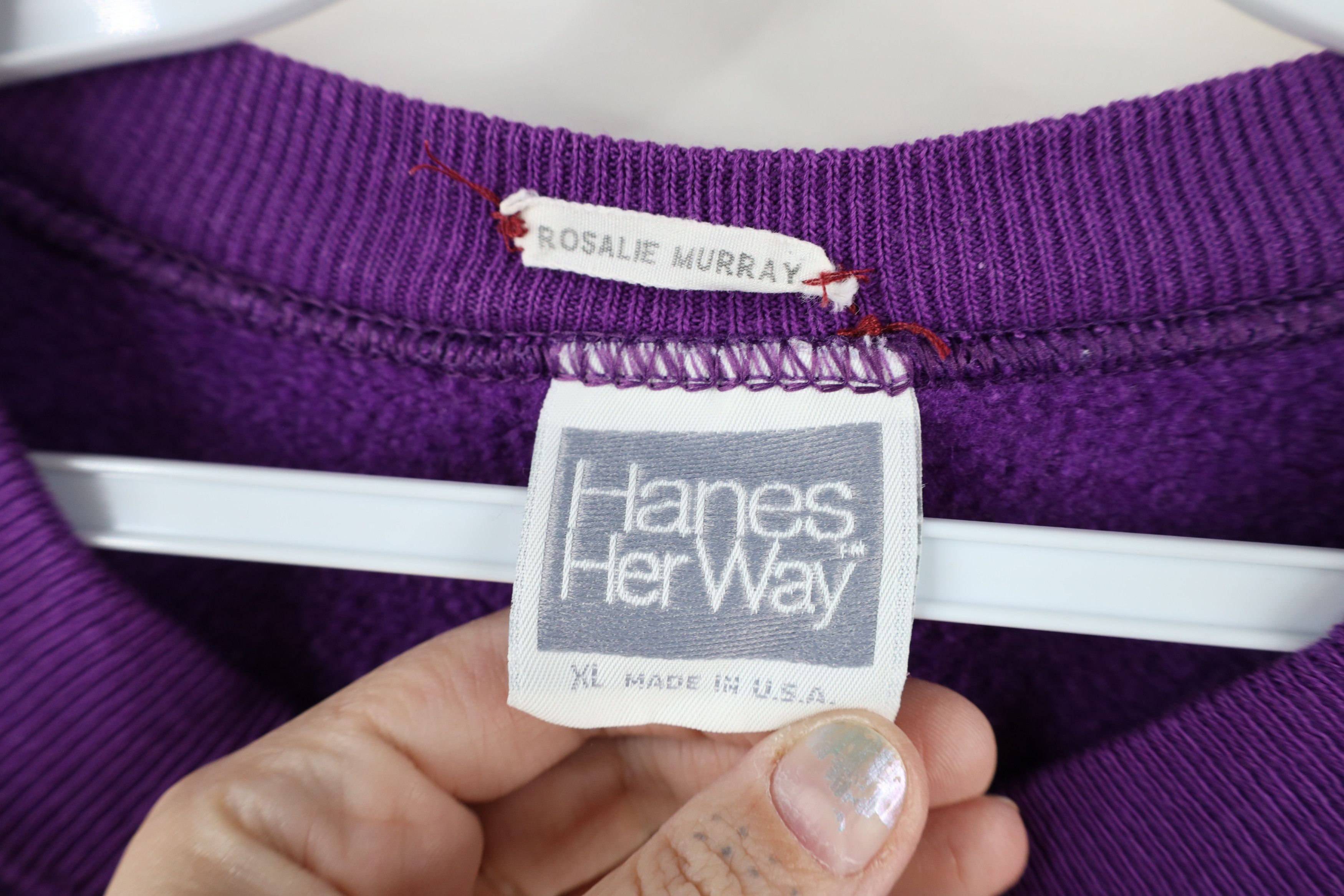 Vintage Vintage 90s Streetwear Blank Crewneck Sweatshirt Purple USA Size XL / US 12-14 / IT 48-50 - 7 Thumbnail