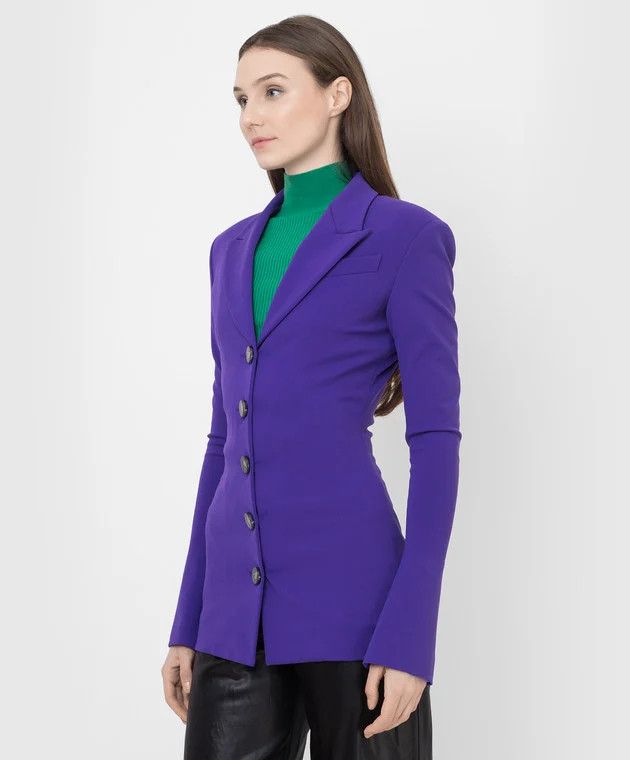 The Attico o1mle0526 Monica Blazer in Purple Size XS / US 0-2 / IT 36-38 - 3 Thumbnail