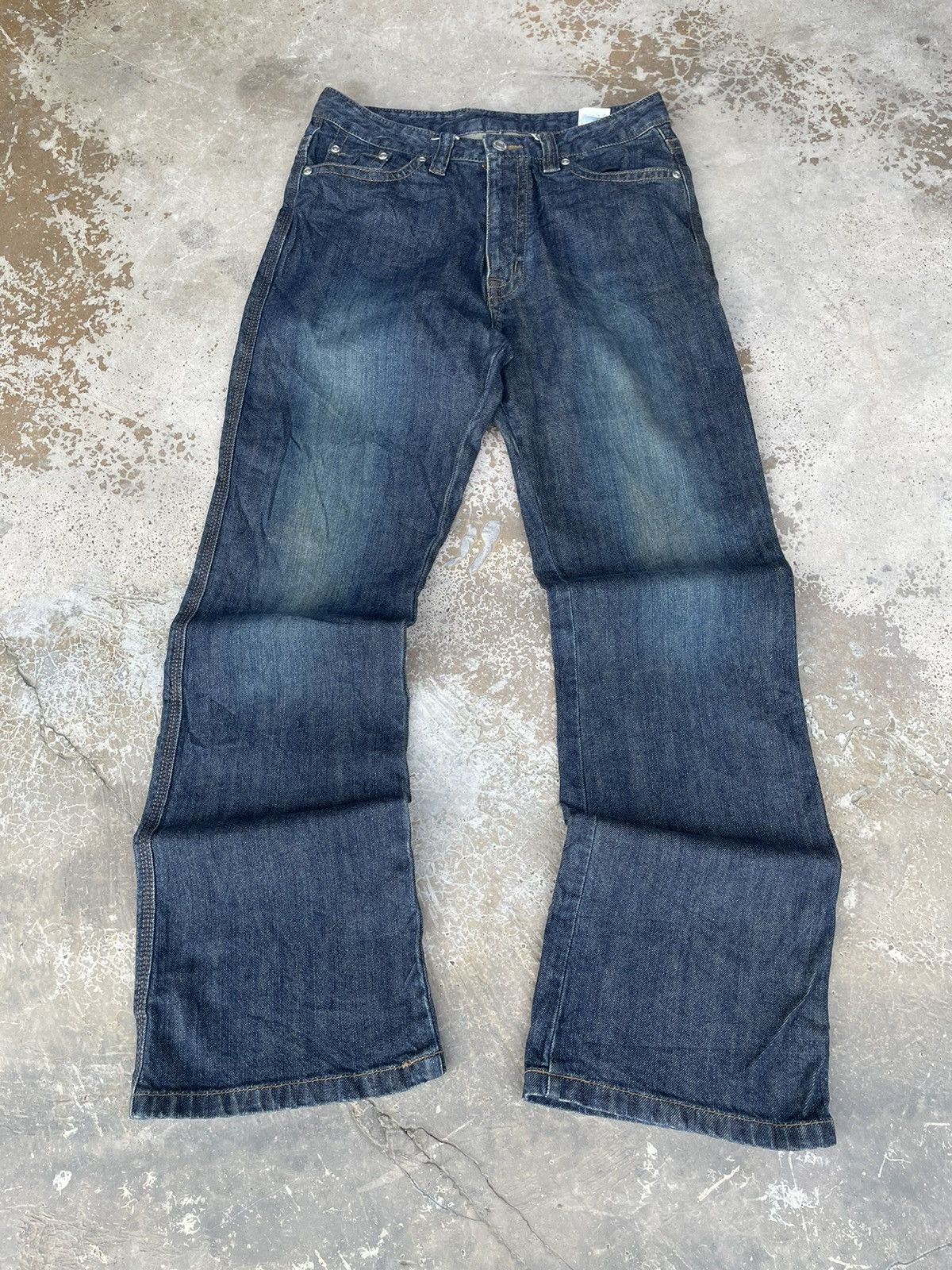If Six Was Nine Vintage Indigo Blue Denim Flare Jeans Size US 28 / EU 44 - 2 Thumbnail
