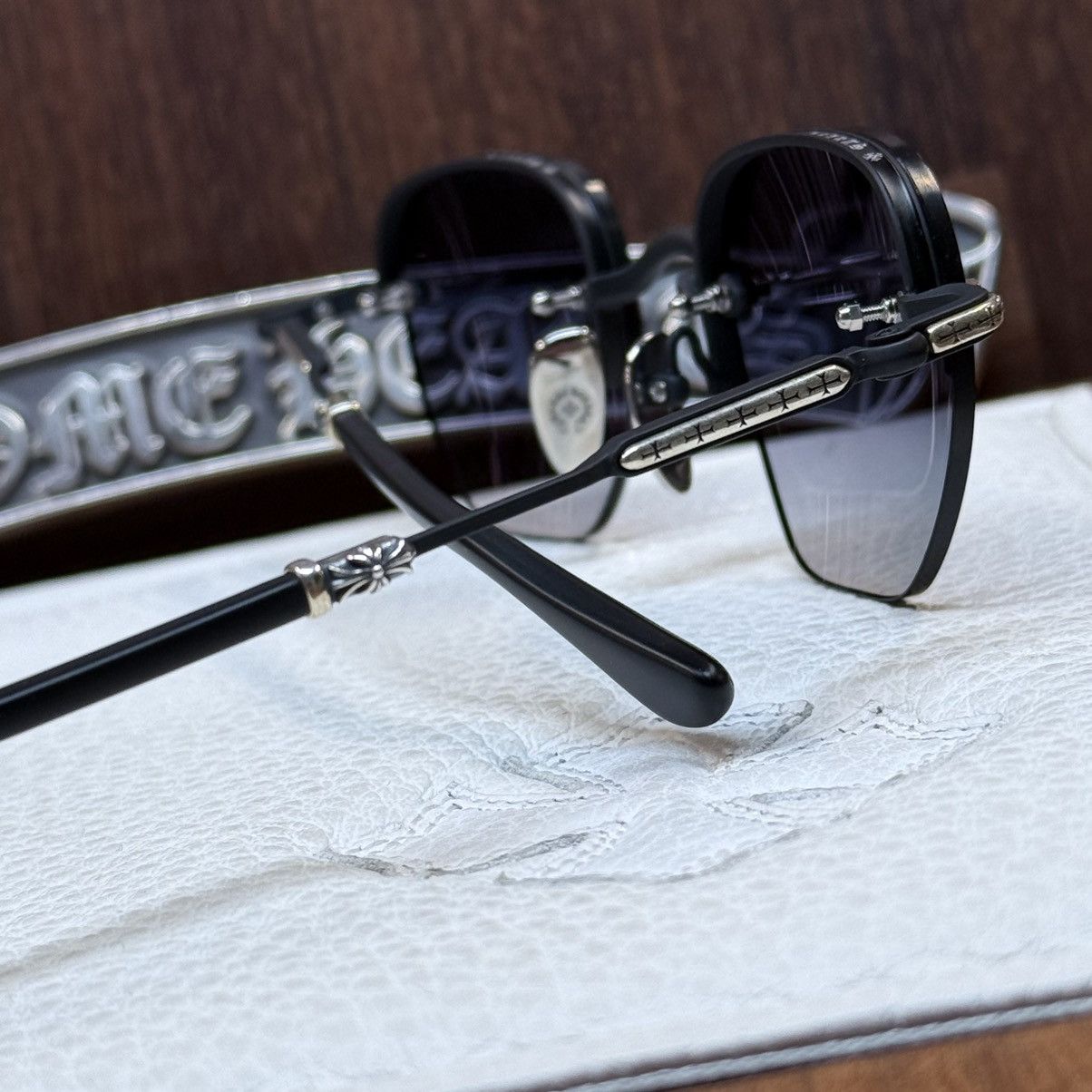 Chrome Hearts Chrome Hearts Frosted 1/1 ‘Dark Triad’ Sunglasses Size ONE SIZE - 9 Thumbnail