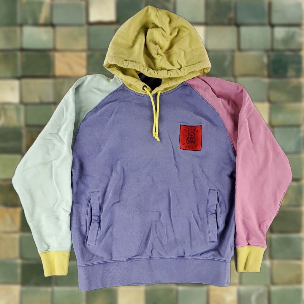 Teddy Fresh Teddy Fresh Hoodie Color Block Multicolor Mens L Pullover Color Bleed Hole Spot Pink Blue Green Yellow Size US L / EU 52-54 / 3 - 1 Thumbnail