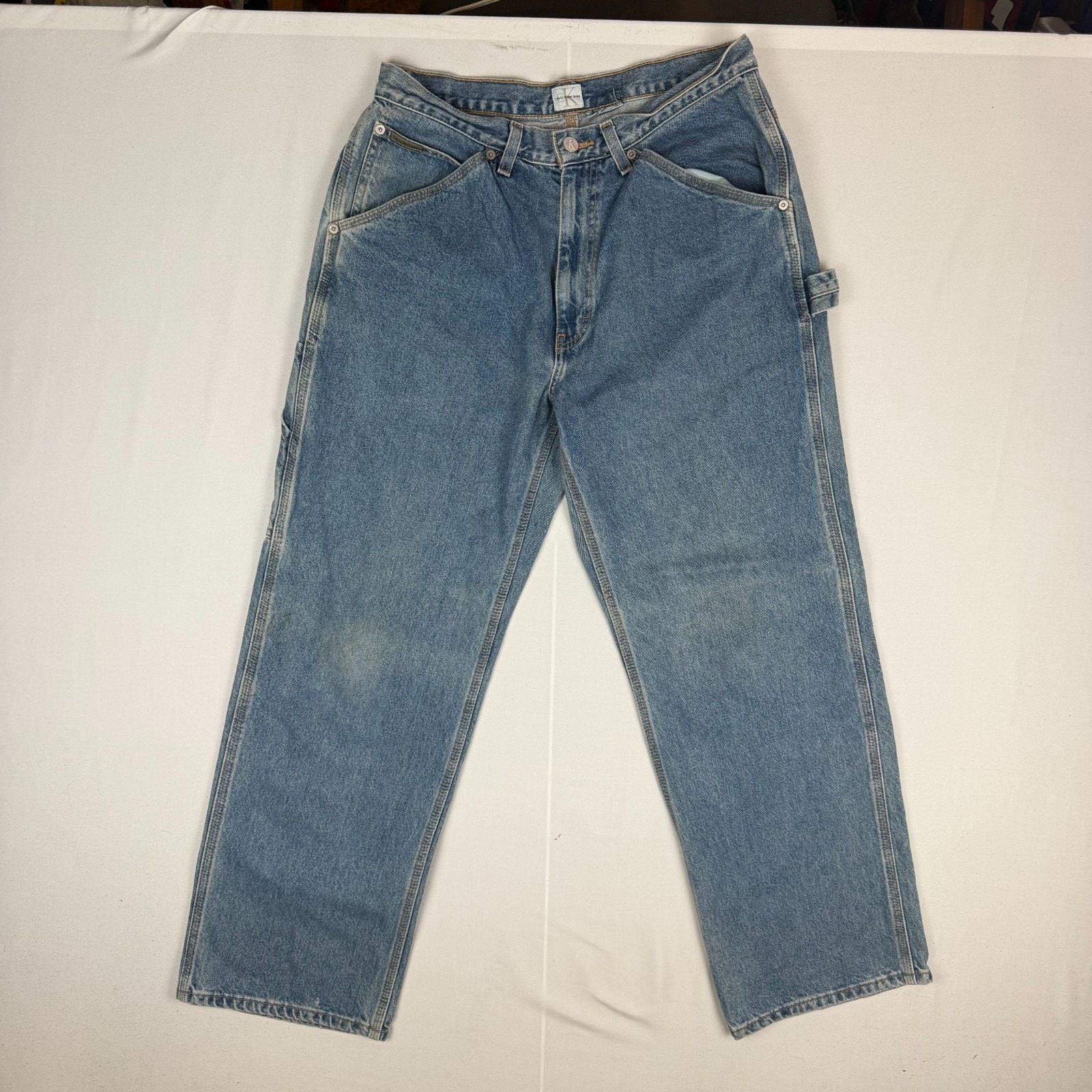 Calvin Klein Calvin Klein Jeans Men's 32x30 Carpenter Pants Medium Wash D Size US 32 / EU 48 - 7 Thumbnail