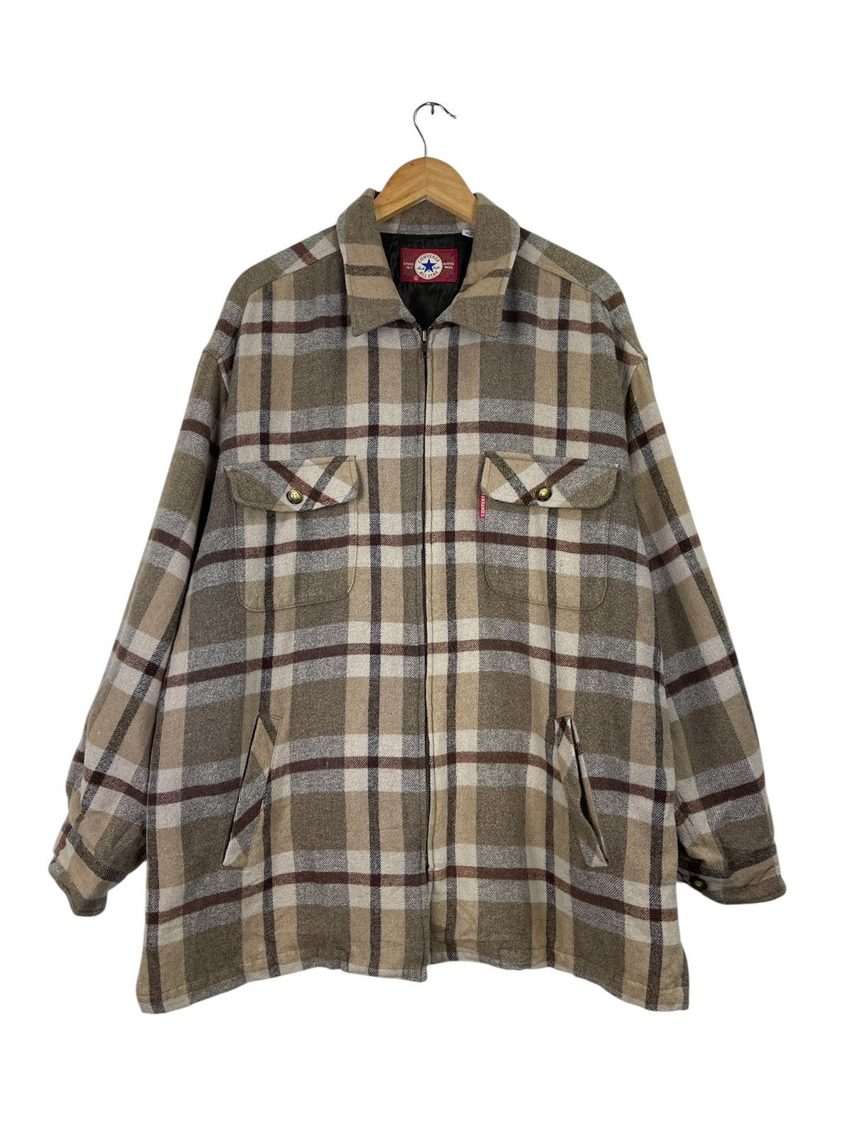 Converse × Vintage Vintage Converse All Star Flannel Jacket Size US XL / EU 56 / 4 - 1 Thumbnail