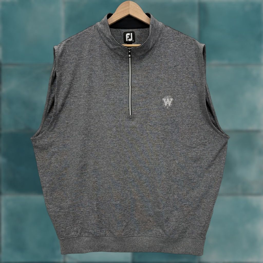 Footjoy FootJoy Vest Mens XL Gray 1/4 Zip Mock Neck Stretch Golf Pullover Knit Size US XL / EU 56 / 4 - 1 Thumbnail