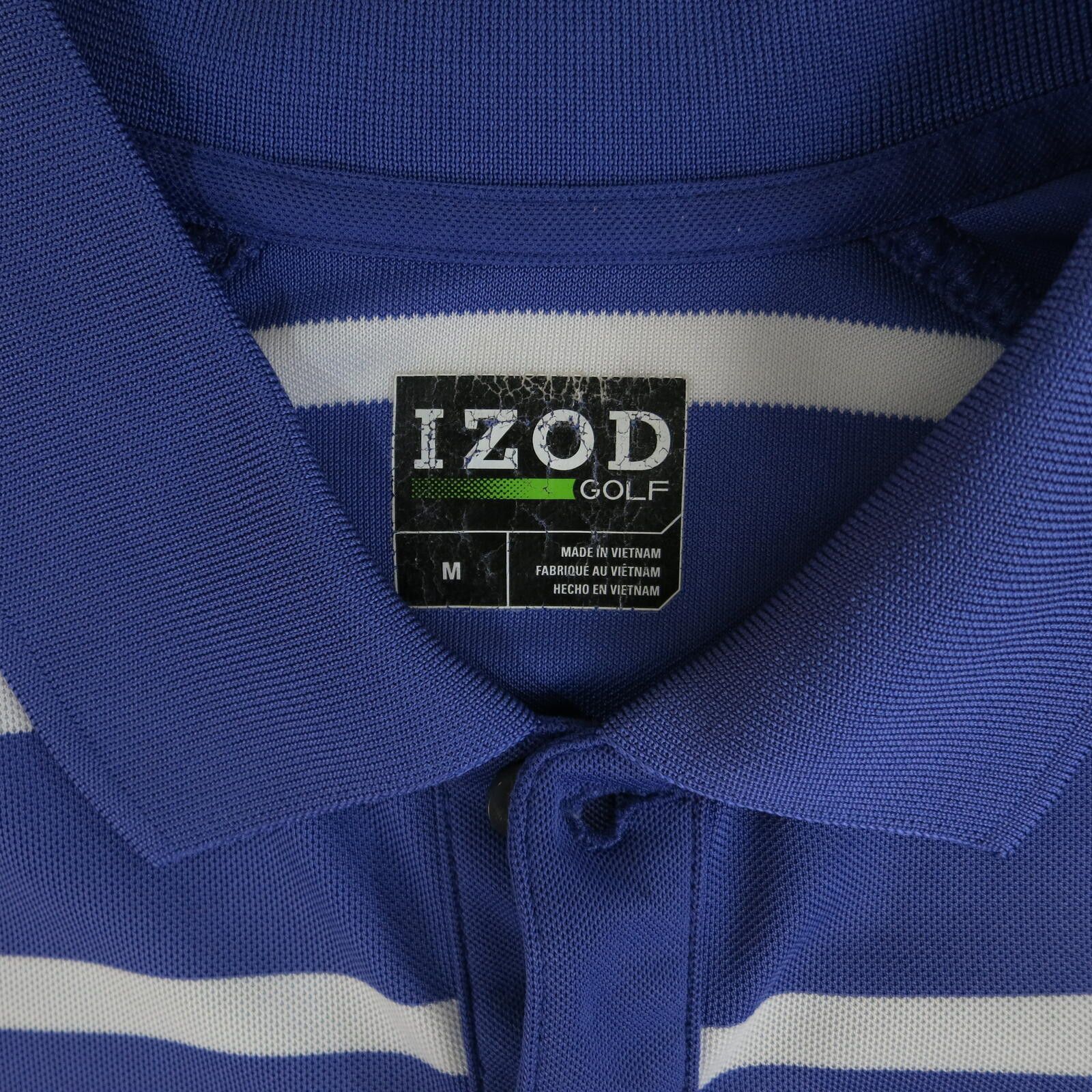Izod IZOD Golf Men's Medium Purple and White Striped Polo Shirt Size US M / EU 48-50 / 2 - 2 Thumbnail