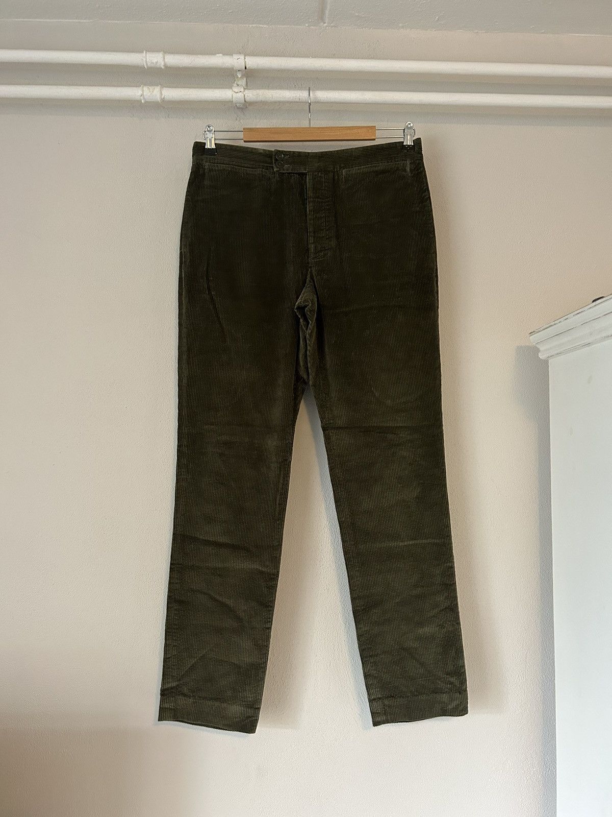 image of Bottega Veneta Green Corduroy Pants, Men's (Size 33)