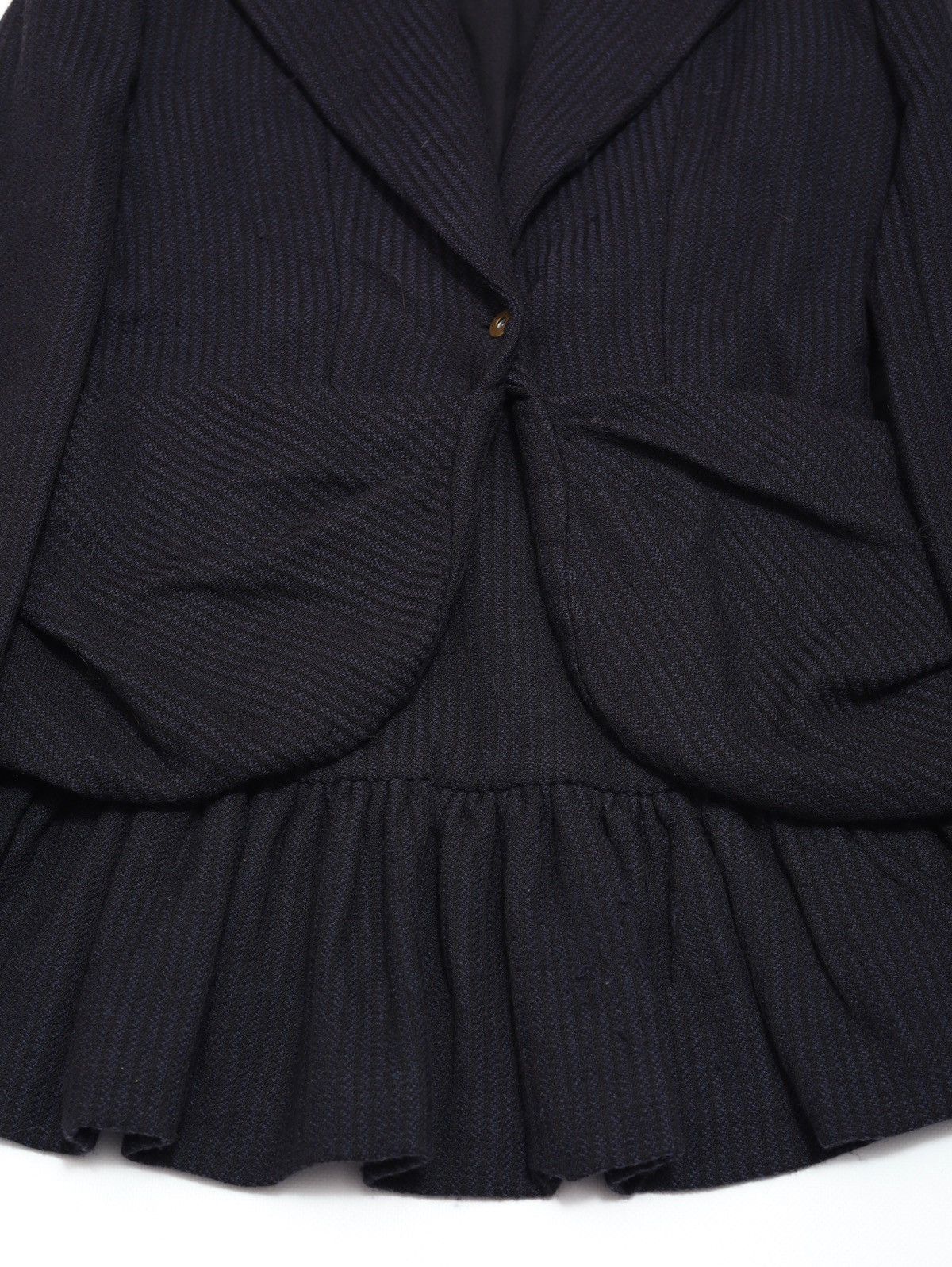 Other Robert Cary Williams Navy Wool Striped Long Blazer Jacket Size XS / US 0-2 / IT 36-38 - 8 Thumbnail