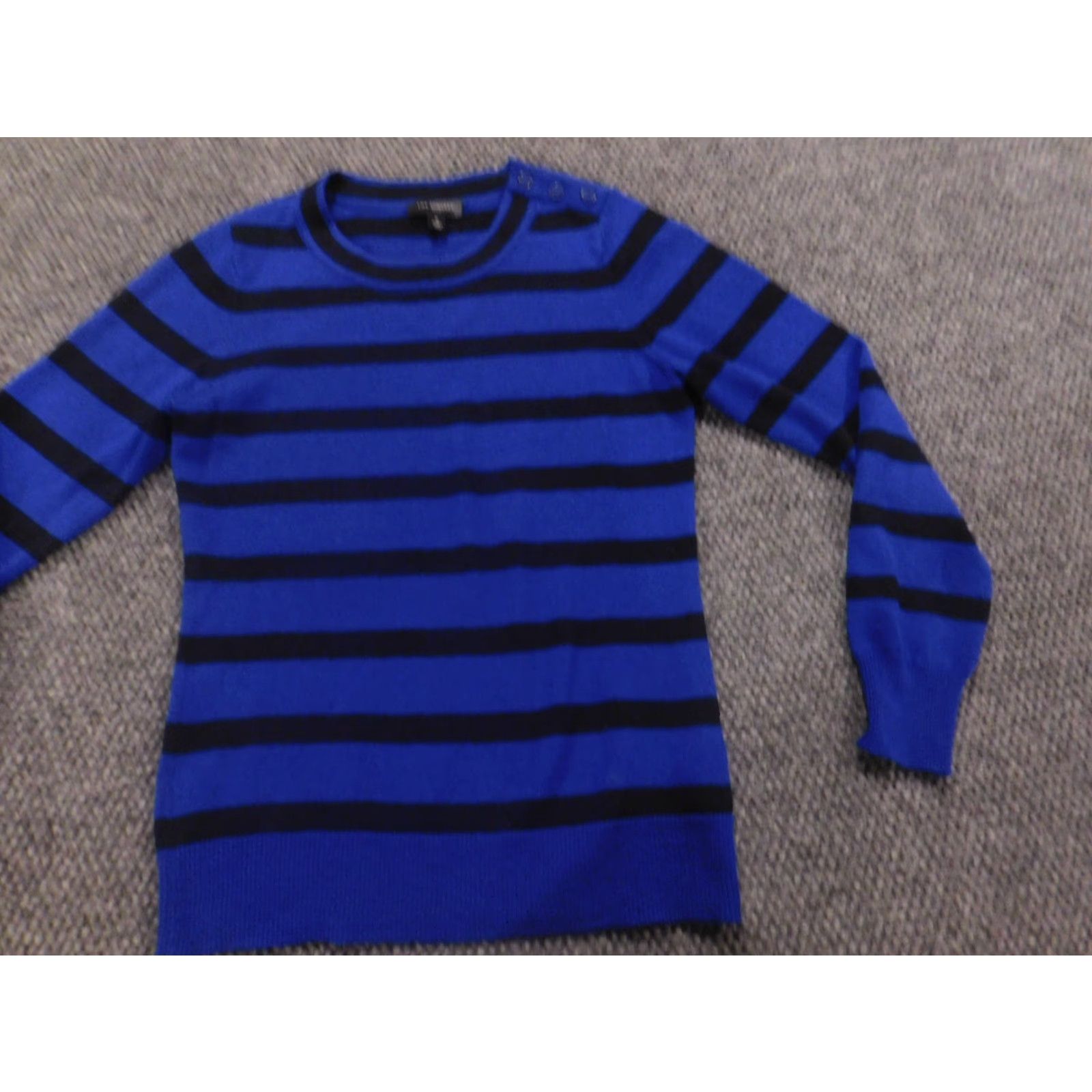 Vintage The Limited Womens Sweater Small Petites Blue striped crewneck Size S / US 4 / IT 40 - 3 Thumbnail