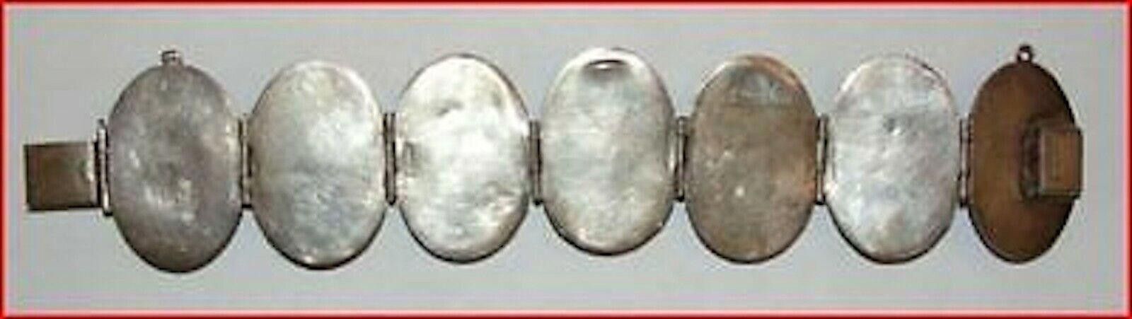 Handmade Massive Mexican Sterling Silver Black Onyx Cabochon Bracelet Size ONE SIZE - 4 Thumbnail
