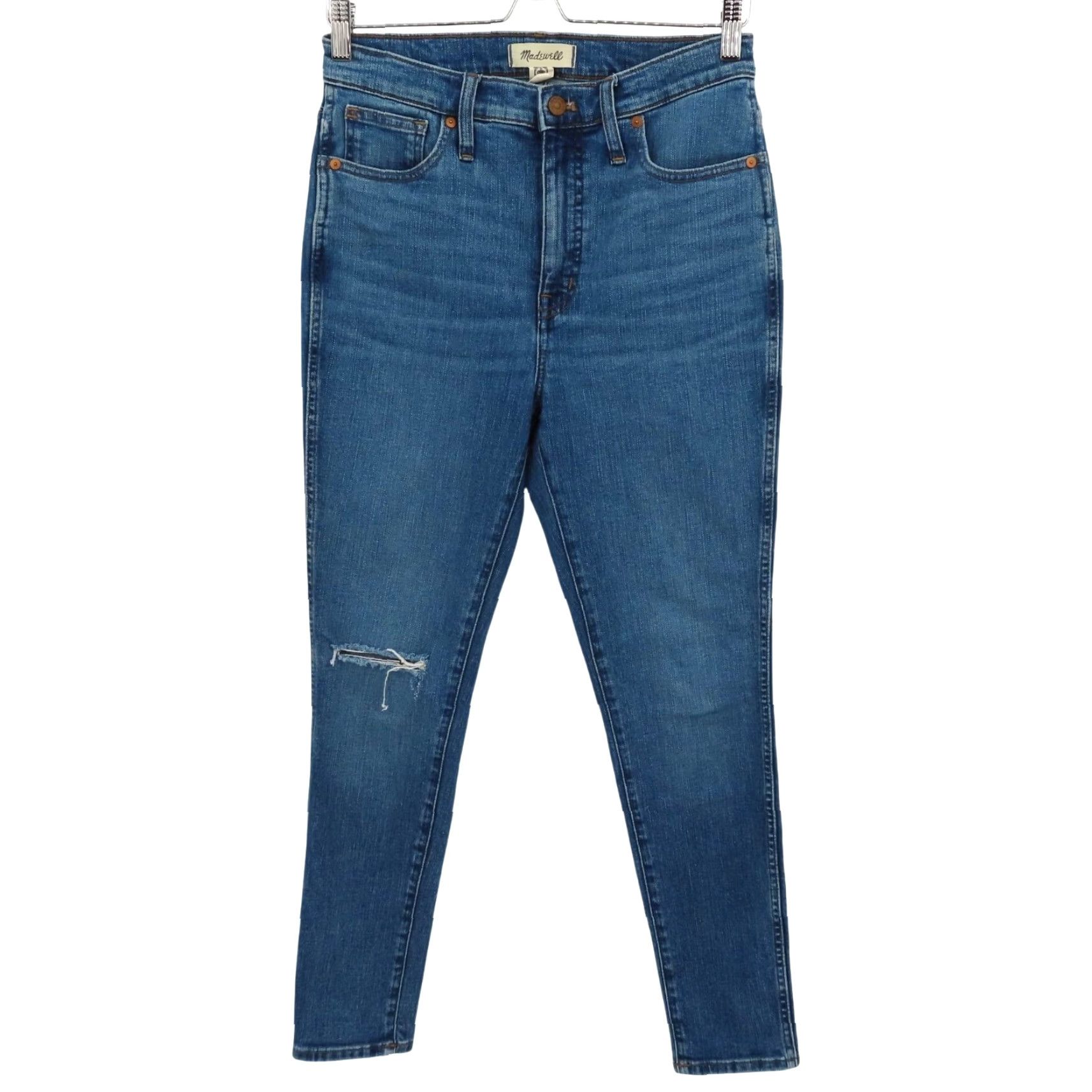 Madewell Madewell Jeans Womens 30 High Rise Skinny Distressed Blue Denim Cotton 5-Pocket Size 30" / US 8 / IT 44 - 2 Thumbnail