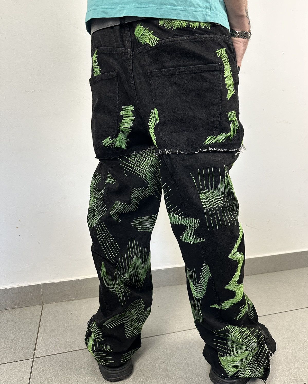 Designer × Japanese Brand RARE Custom Crazy Design Denim Jeans Pants Size US 32 / EU 48 - 2 Thumbnail
