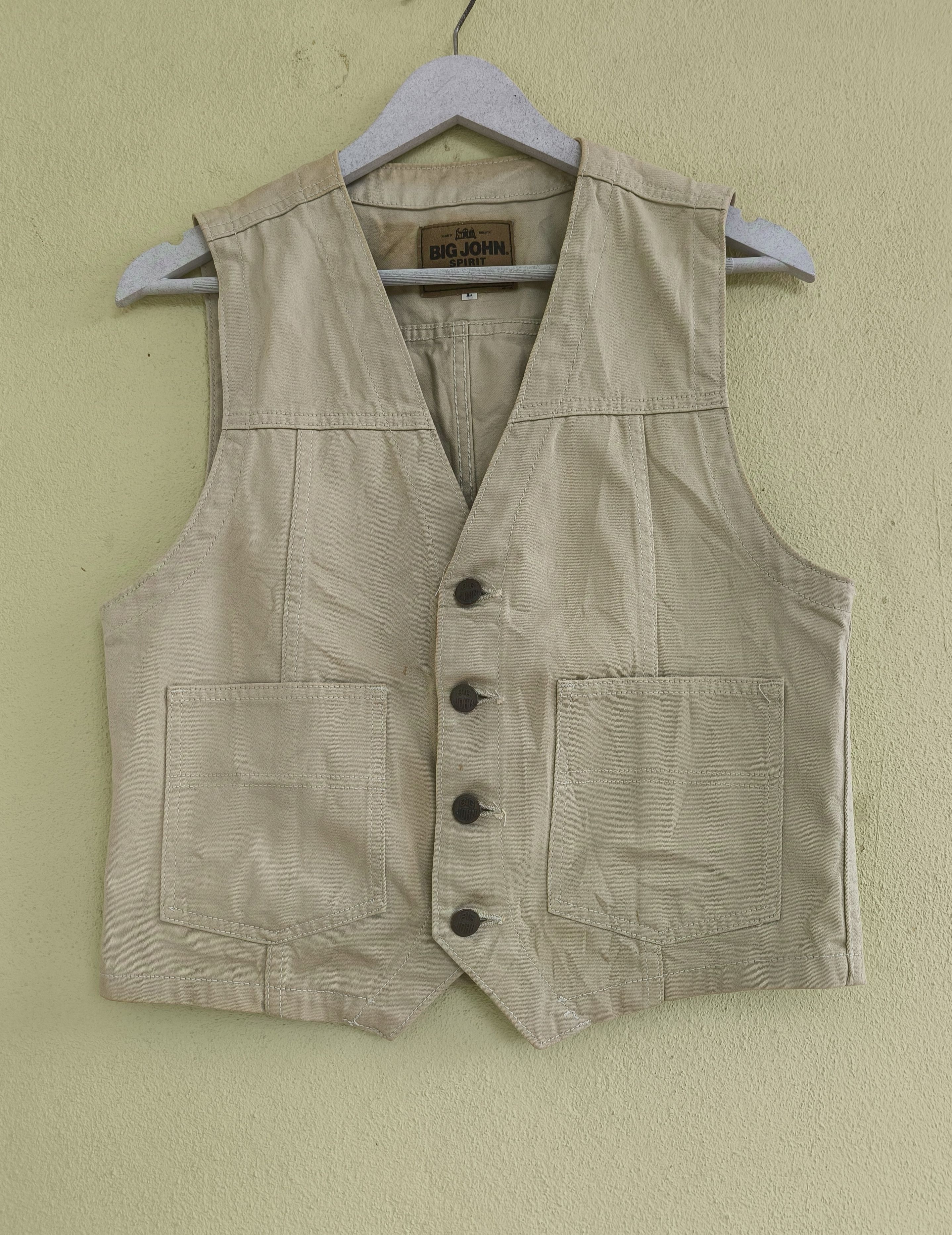 Big John × Vintage Vintage BIG JOHN Spirit denim vest Size US S / EU 44-46 / 1 - 1 Thumbnail