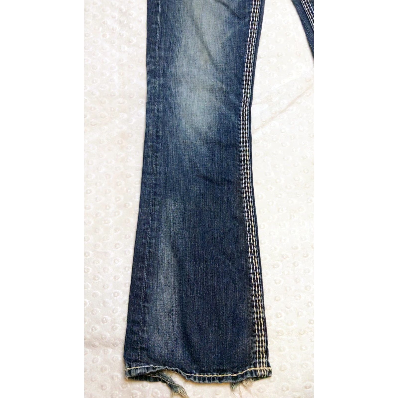 Vintage Rock Revival Jeans Kai Bootcut Womens 28x29 Dark Wash Low Rise Cowgirl Grunge Jeans Size 28" / US 6 / IT 42 - 3 Thumbnail