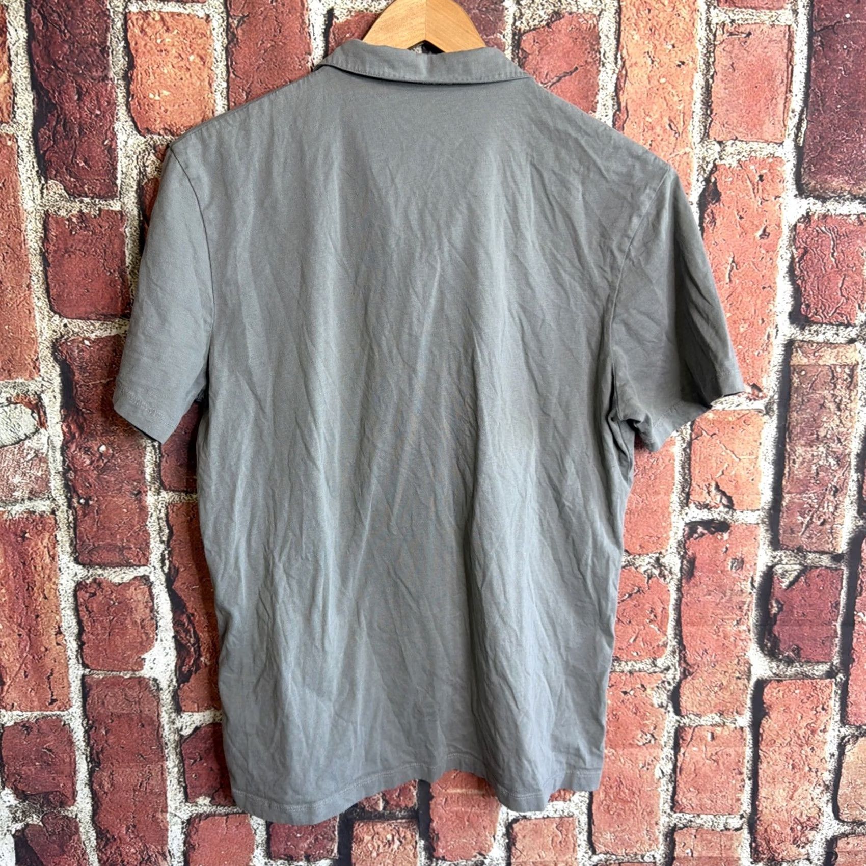 Allsaints AllSaints Polo Shirt Large Gray Short Sleeve Mens Size US L / EU 52-54 / 3 - 3 Thumbnail