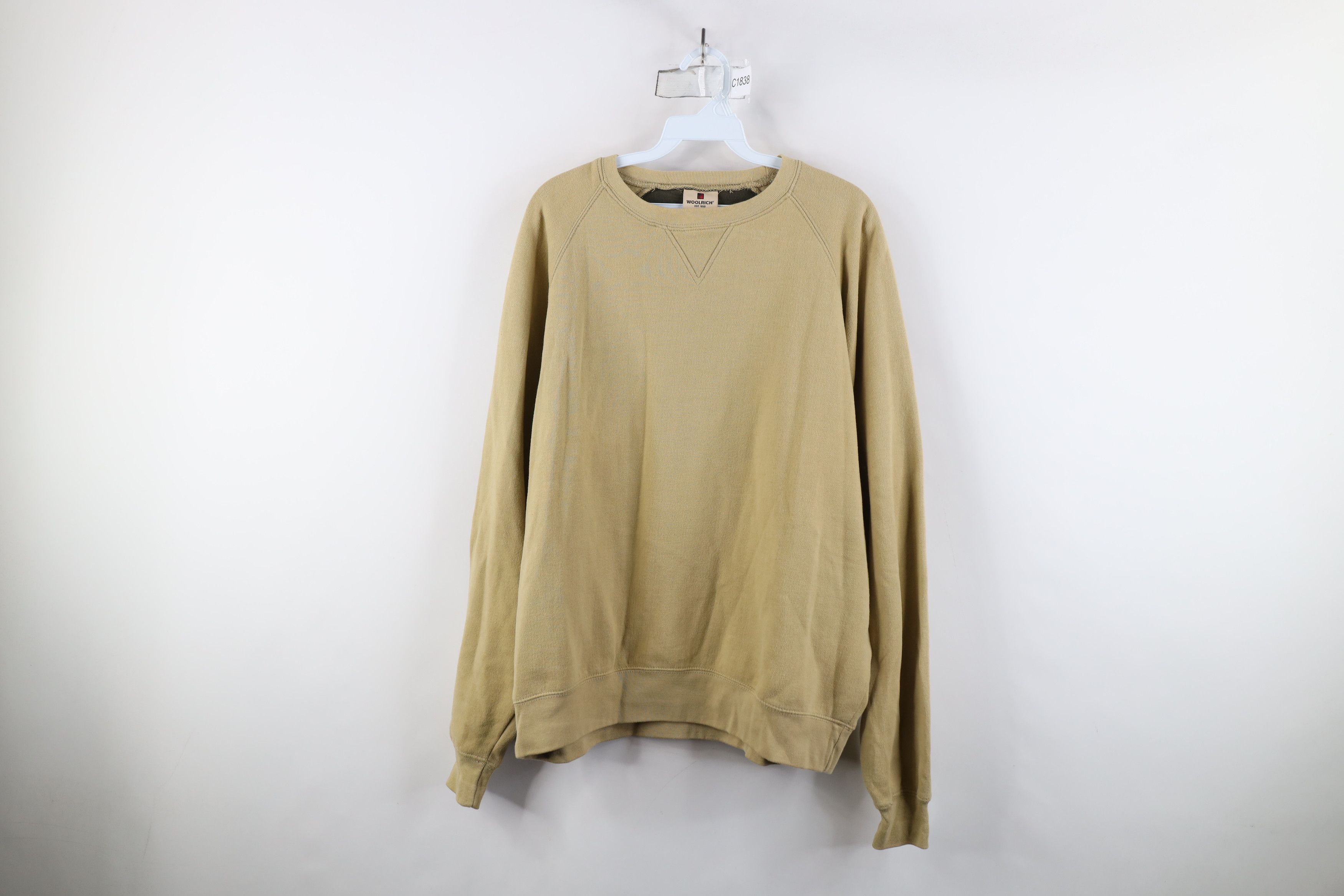Vintage × Woolrich Woolen Mills Vintage 90s Woolrich Faded Blank Crewneck Sweatshirt Beige Size US M / EU 48-50 / 2 - 1 Thumbnail