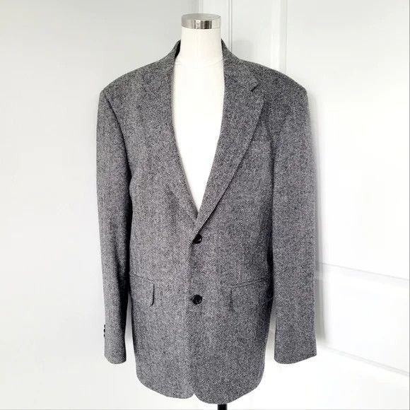 Lands' End Tweed Wool Single-Breasted Blazer Fall Office Travel Winter Size 40R - 3 Thumbnail