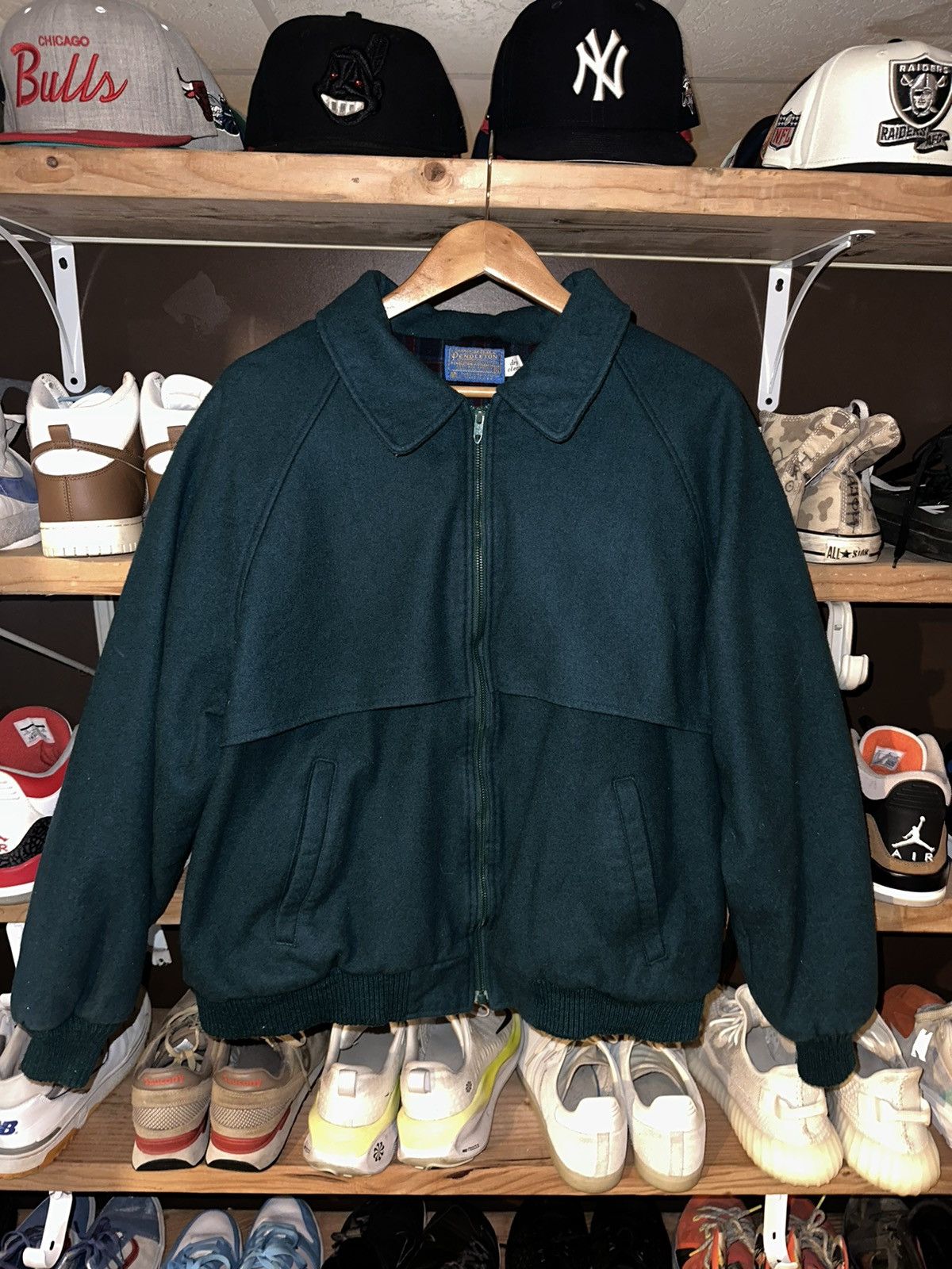 image of Pendleton Western Wool Trucker Jacket in Deep Teal, Men's (Size XL)