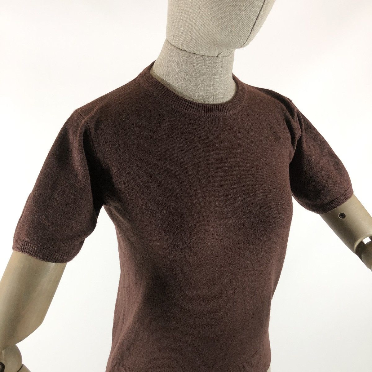MCM VTG MCM Short Sleeve Logo Japan Wool Brown Acryl Top T-Shirt Size M / US 6-8 / IT 42-44 - 11 Thumbnail