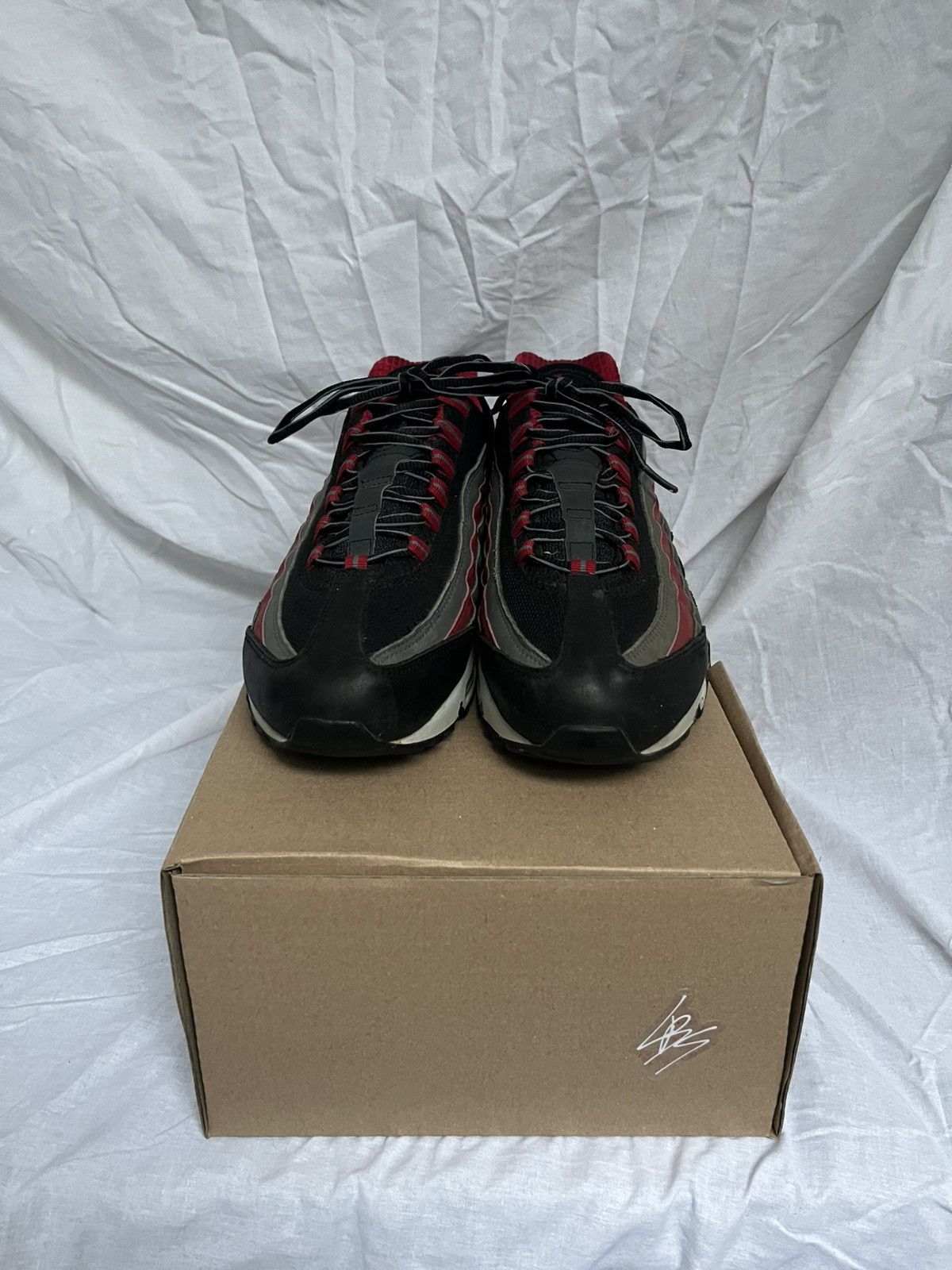 Nike Nike Air Max 95 Premium « Black Varsity Red »🍷 Size US 10 / EU 43 - 2 Thumbnail