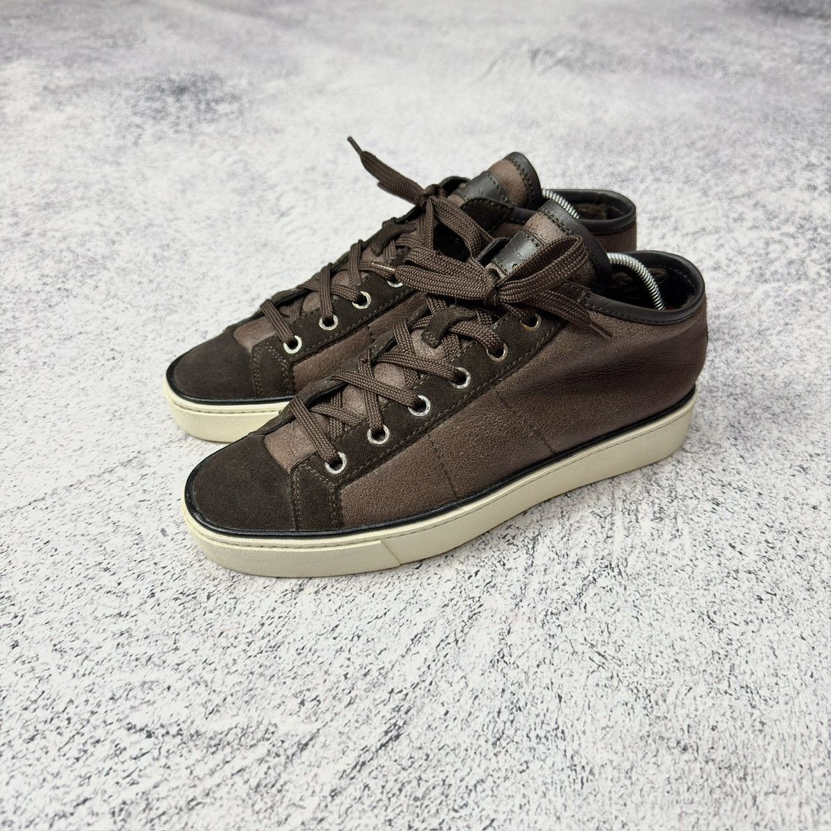 Santoni Santoni Leather Suede Fur High Top Sneakers 38 size 24.5cm Size US 8 / IT 38 - 1 Thumbnail