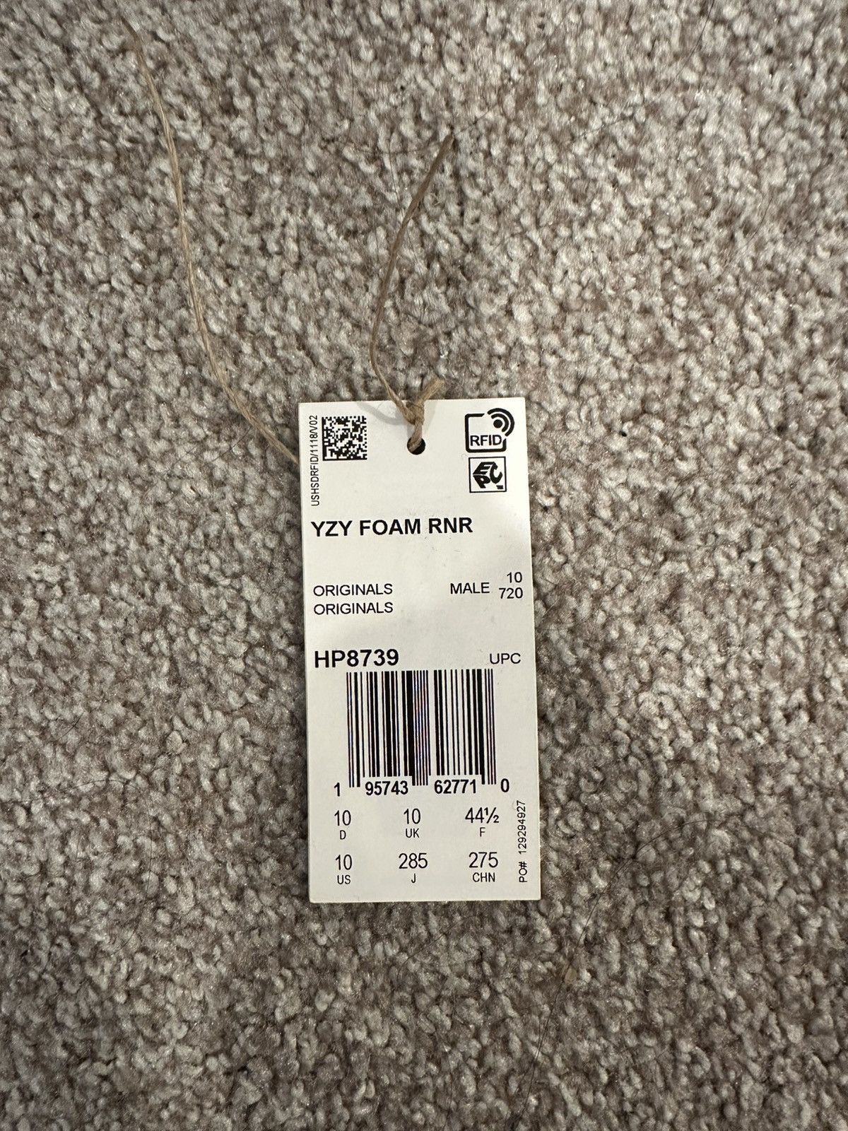 Yeezy adidas Yeezy Foam RNR Onyx Size US 10 / EU 43 - 9 Thumbnail