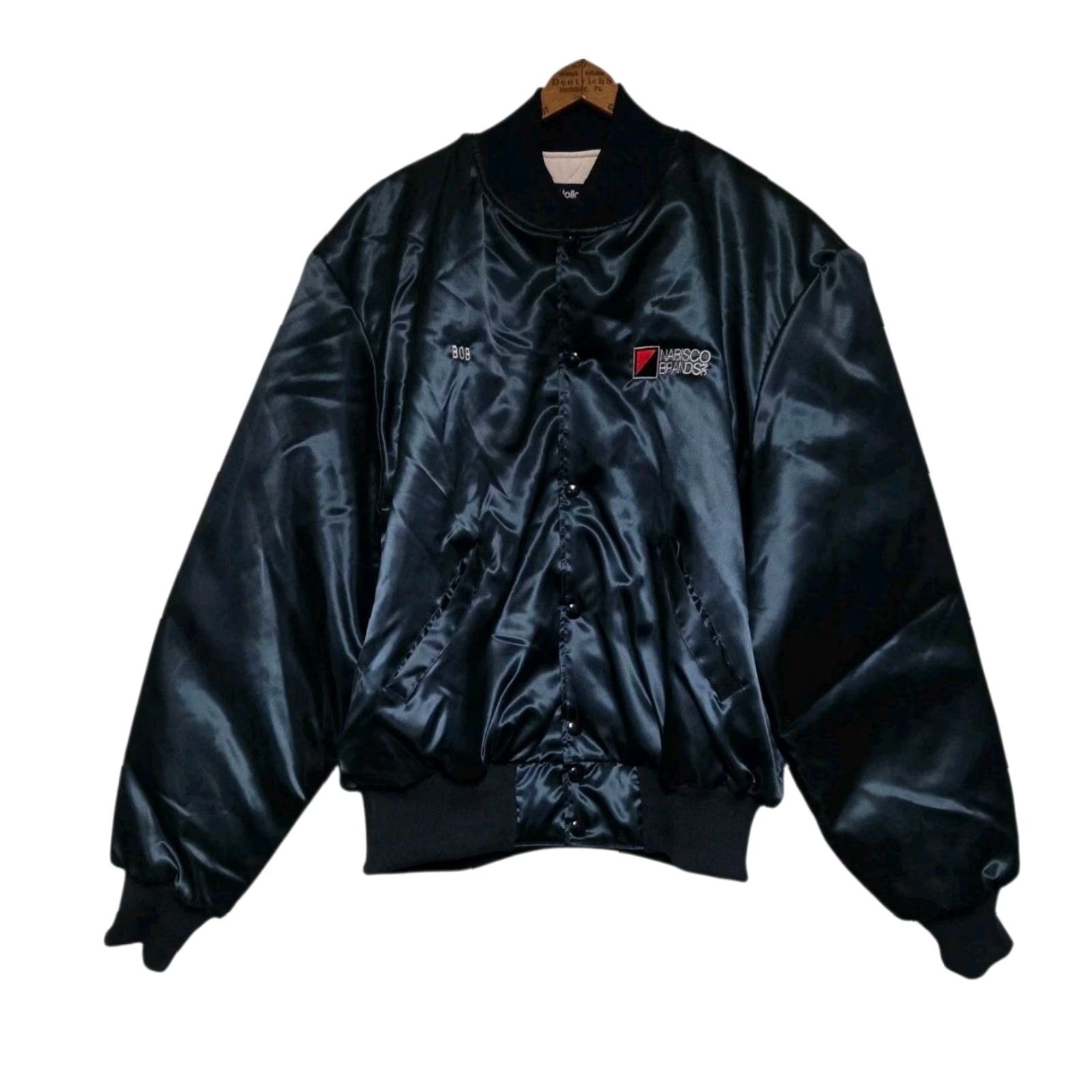 Vintage Vintage Nabisco Brands Inc. XL Blue Satin Bomber Jacket Men's 80s User: Vintage Nabisco Brands Inc. XL Blue Satin Bomber Jacket Men's 80s Size US XL / EU 56 / 4 - 2 Thumbnail