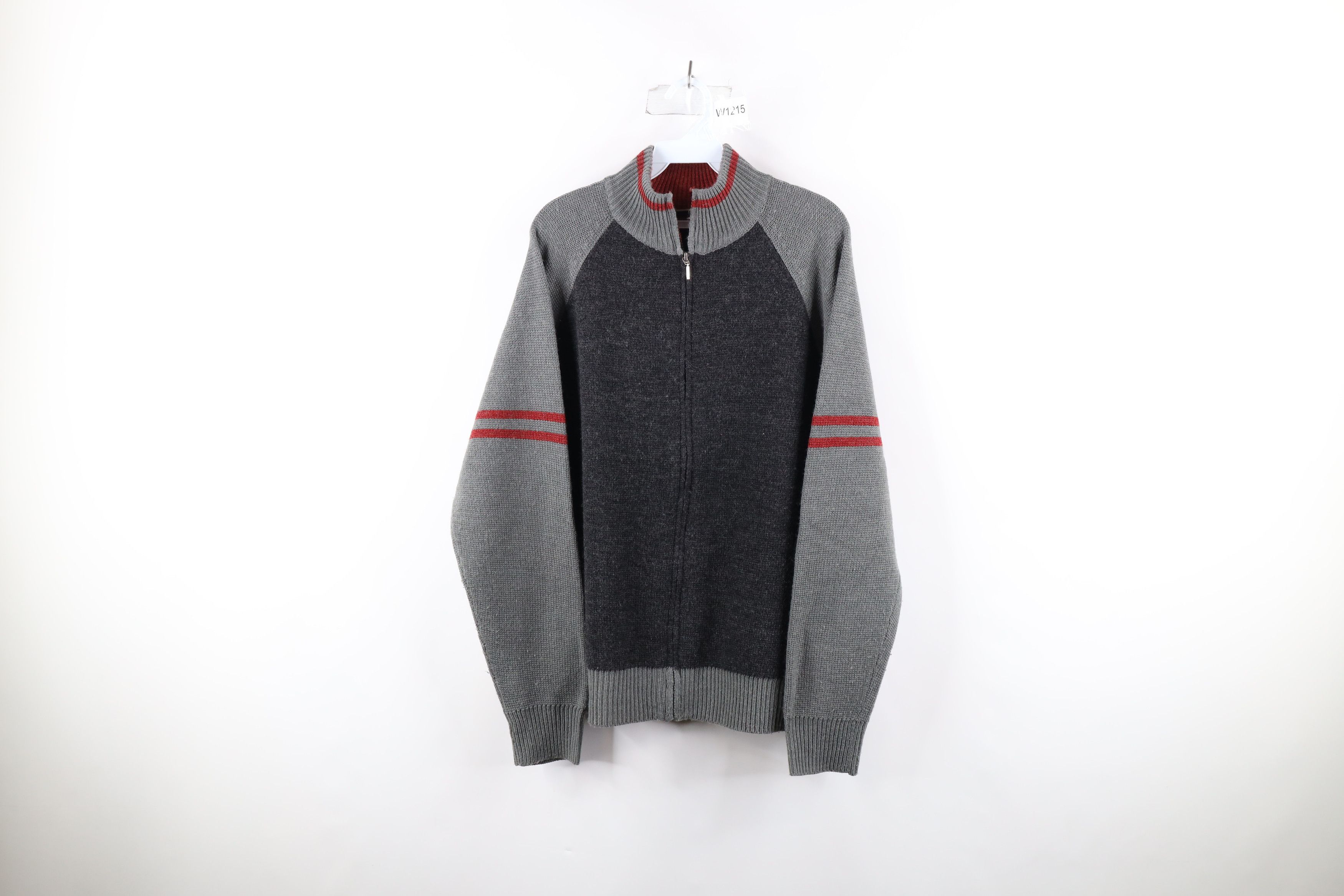 Vintage Vintage 90s Streetwear Striped Full Zip Cardigan Sweater Size US L / EU 52-54 / 3 - 1 Thumbnail