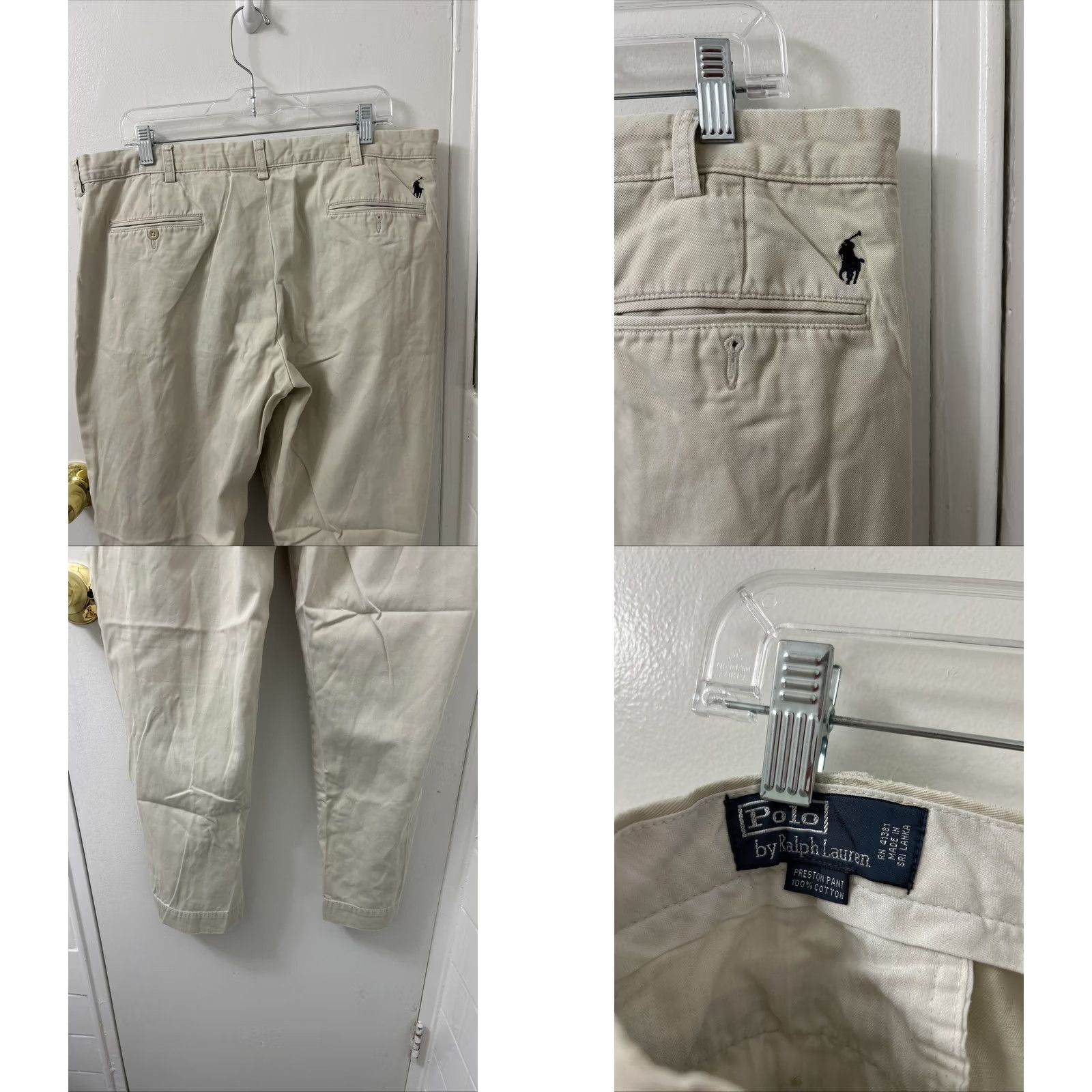 Polo Ralph Lauren VINTAGE Polo Ralph Lauren Preston Pants Mens Sz 38x30 Beige Flat Front Blue Pony Polo Ralph Lauren Preston Pants Beige Flat Front 38x30 Mens Classic Size US M / EU 48-50 / 2 - 8 Thumbnail