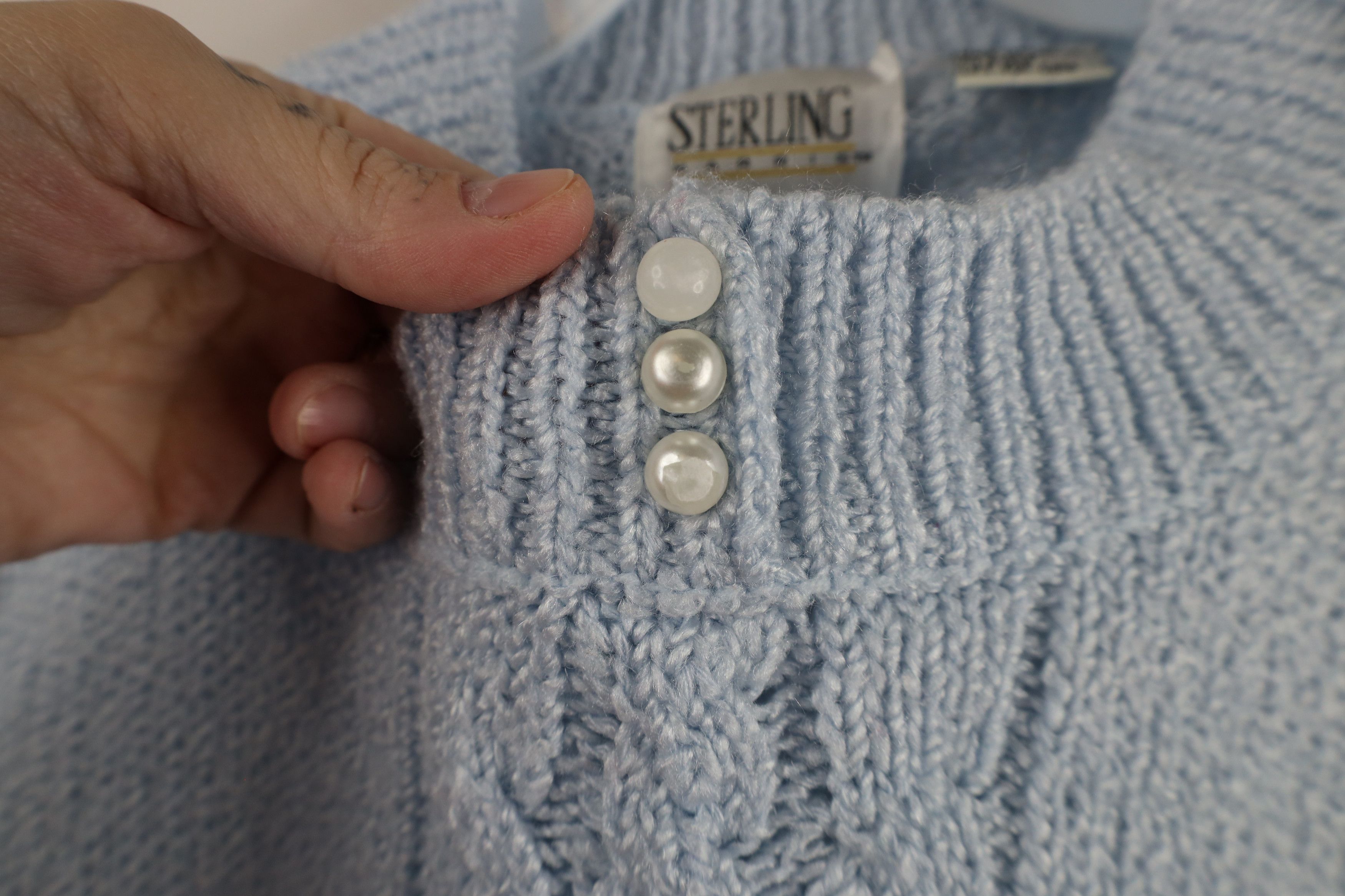 Vintage Vintage 90s Streetwear Chunky Cable Knit Mock Neck Sweater Size L / US 10 / IT 46 - 5 Thumbnail