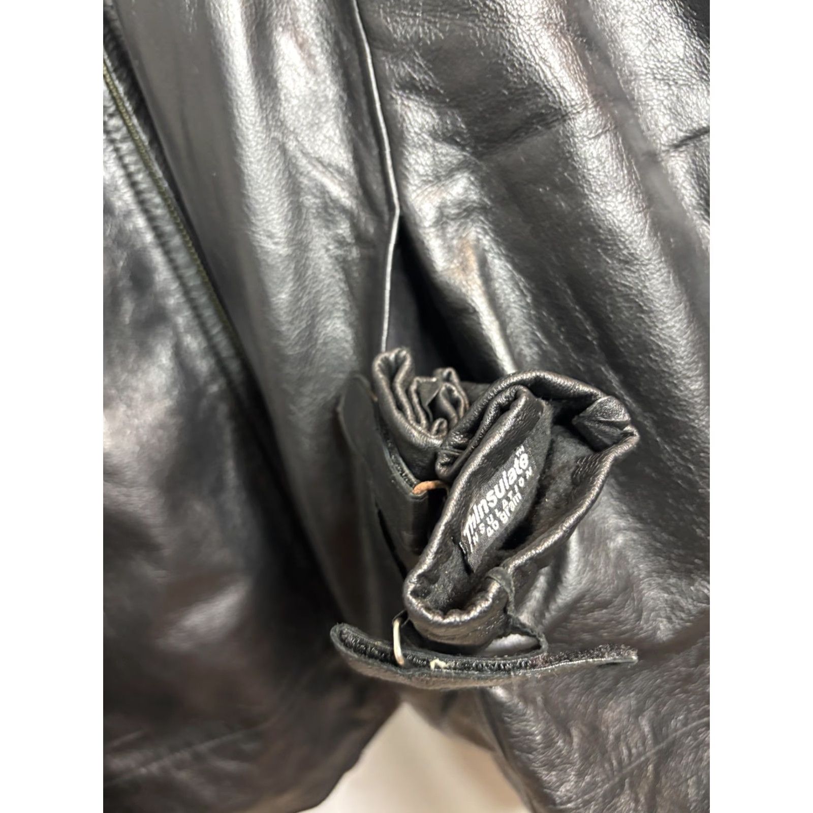 Vintage VINTAGE Wilsons Leather Jacket Mens 1X Black Bomber 90s M. Julian Thinsulate Gloves Jacket Coat Long Solid Zip Mens Size XL / US 12-14 / IT 48-50 - 5 Thumbnail