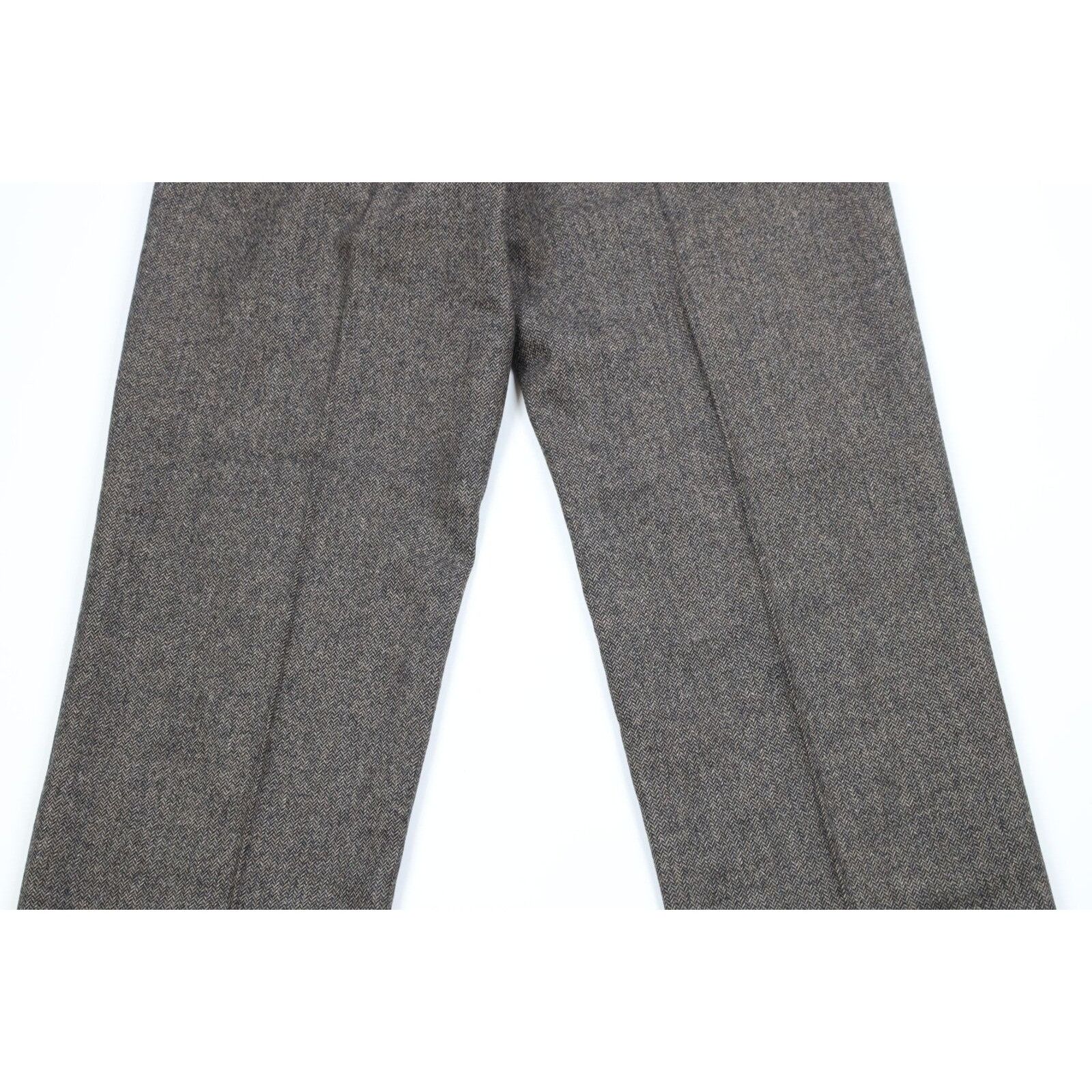 Ralph Lauren × Vintage Vintage 80s Ralph Lauren Unhemmed Wool Herringbone Pants Size US 30 / EU 46 - 12 Thumbnail