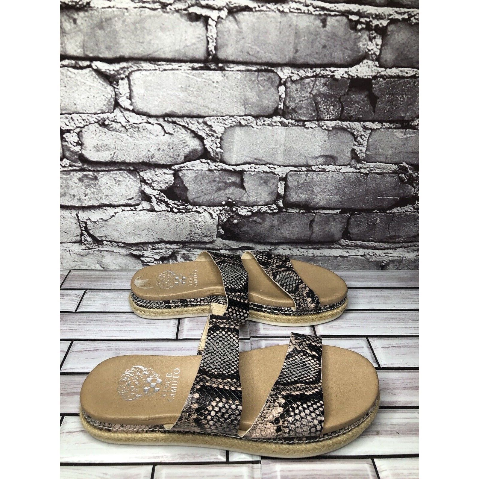 Vince Camuto Vince Camuto Rynnah Ivory Leather Snake Espadrille Sandals W Size US 6.5 / IT 36.5 - 11 Thumbnail
