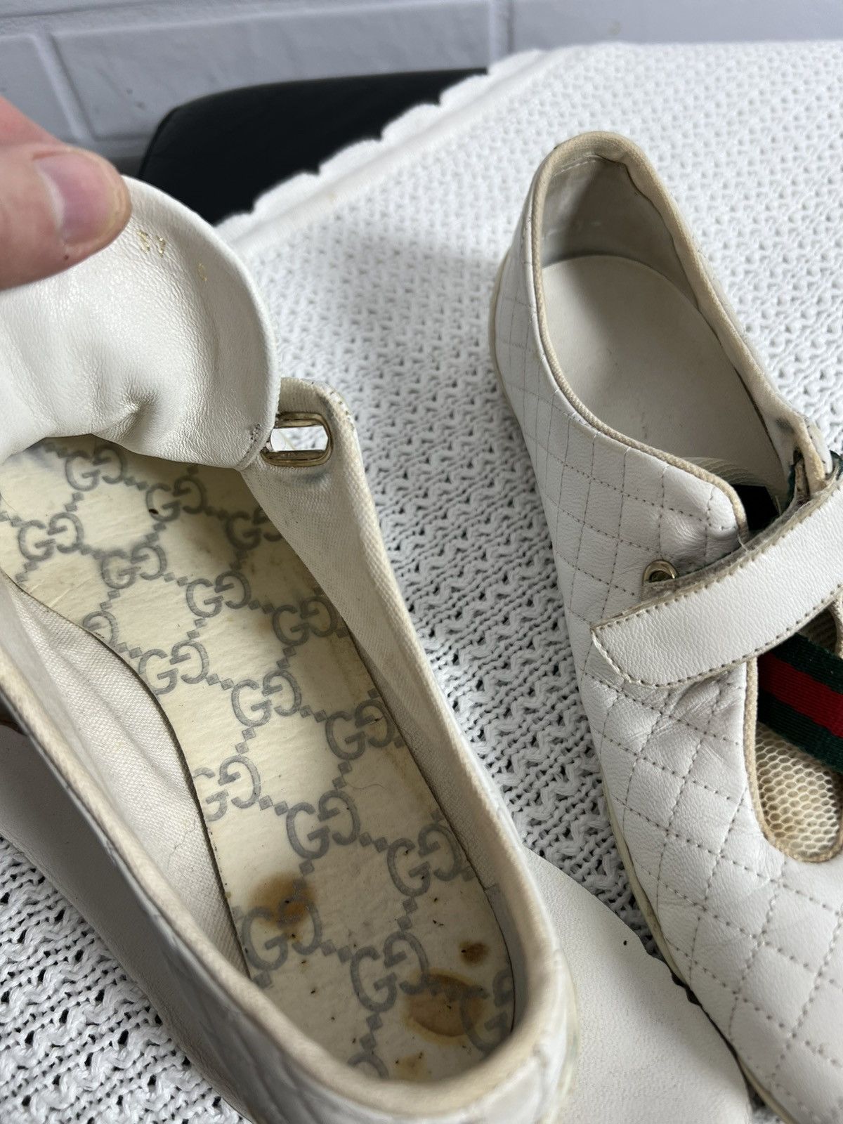 Gucci Gucci Leather Sneakers White Size 37 Size US 7 / IT 37 - 12 Thumbnail