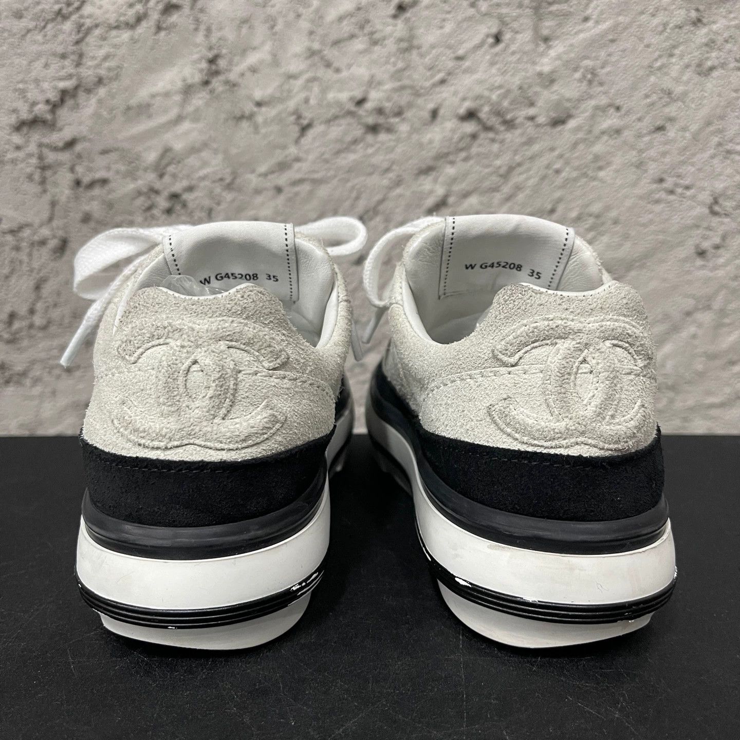 Chanel Chanel women's black and white sneakers Size US 4 / IT 34 - 3 Thumbnail