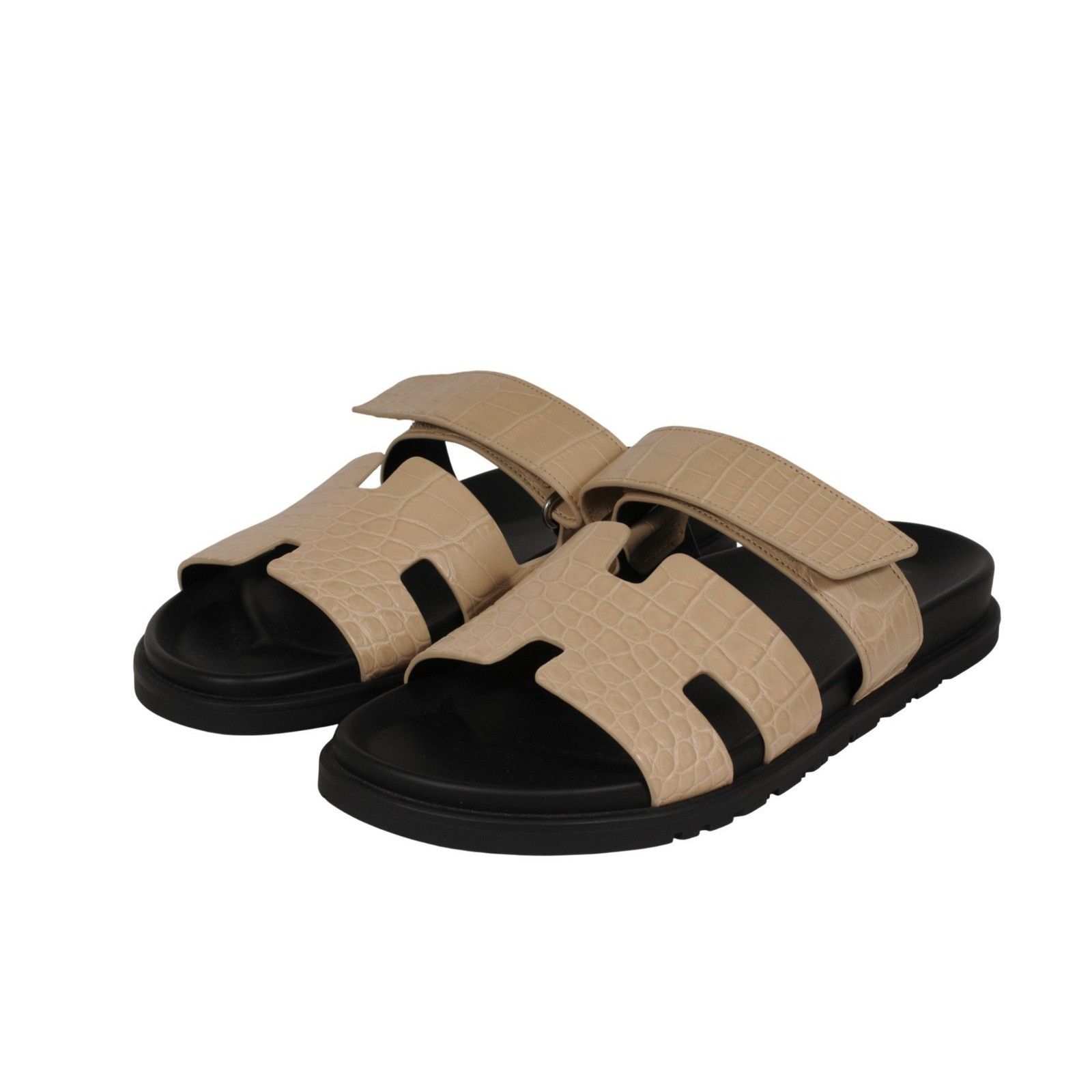 Hermes Chypre Sandals Aligator Crocodile Beton Tan Size US 9 / EU 42 - 7 Thumbnail