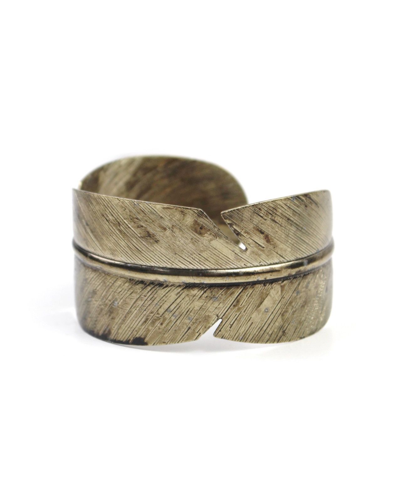 Vintage 2000S JAPANESE MADE BRASS FEATHER CUFF BRACELET Size ONE SIZE - 4 Thumbnail