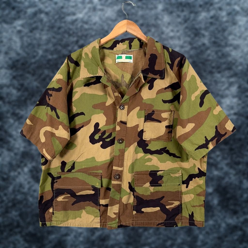 Vintage Vtg 80s Game Winner Woodland Camo Hunting Shirt XL Boxy Fit 3 Pocket Gorpcore Size US XL / EU 56 / 4 - 1 Thumbnail