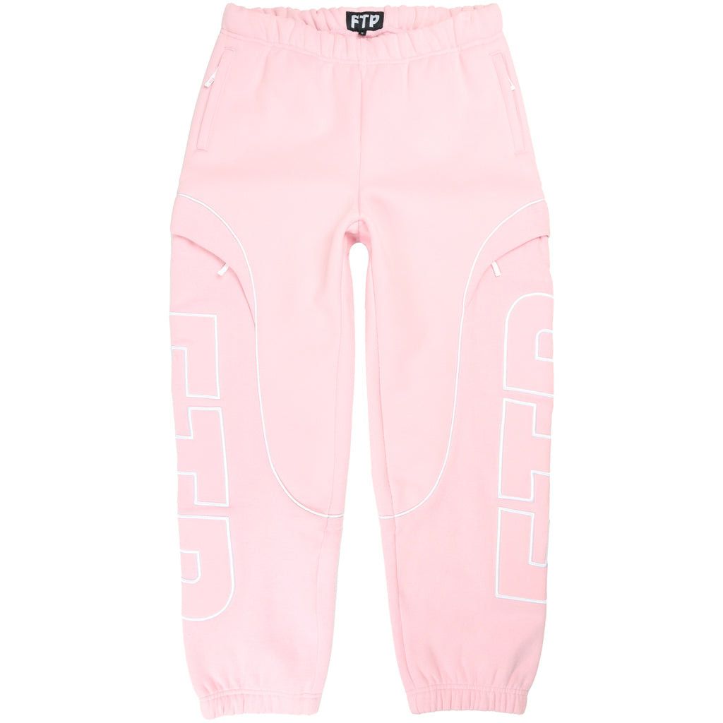 image of Fuck The Population Ftp Mesh Piping Logo Sweatpants (Pink, L), Men's (Size 34)