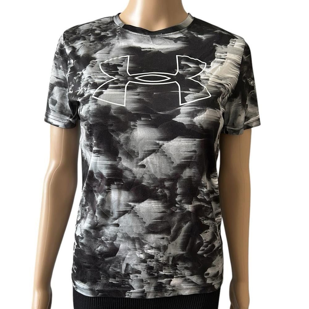 Designer Under Armour Women's HeatGear Loose Fit T-Shirt - Black/Grey Size S / US 4 / IT 40 - 1 Thumbnail