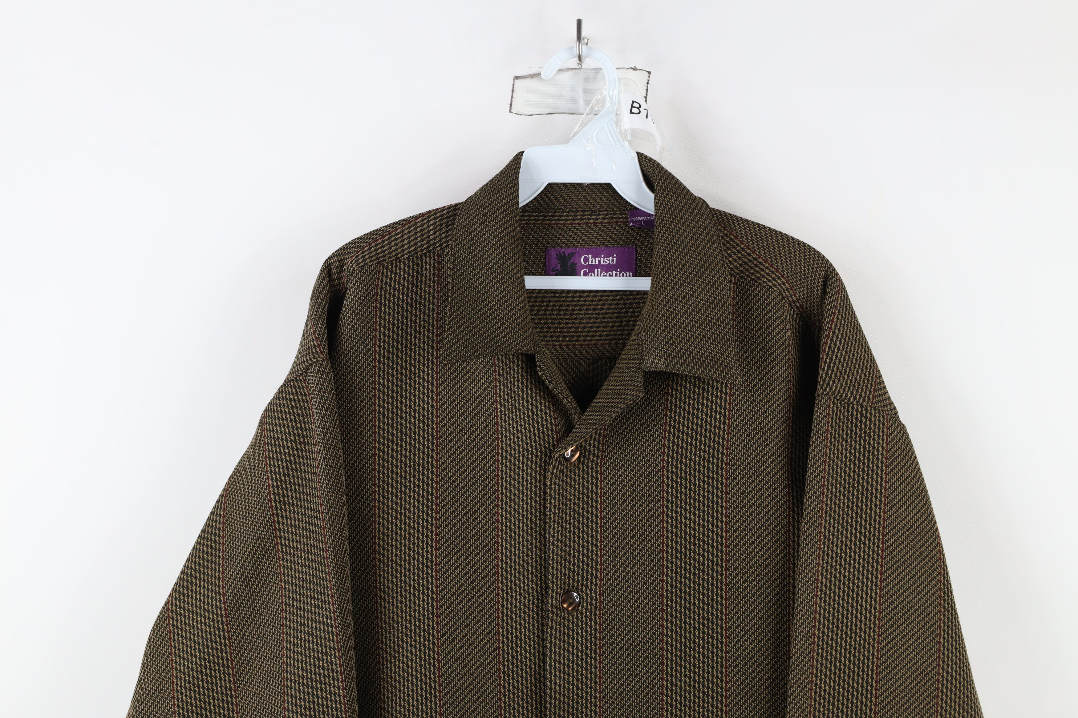 Vintage Vintage 90s Rockabilly Streetwear Knit Collared Button Shirt Size US L / EU 52-54 / 3 - 2 Thumbnail