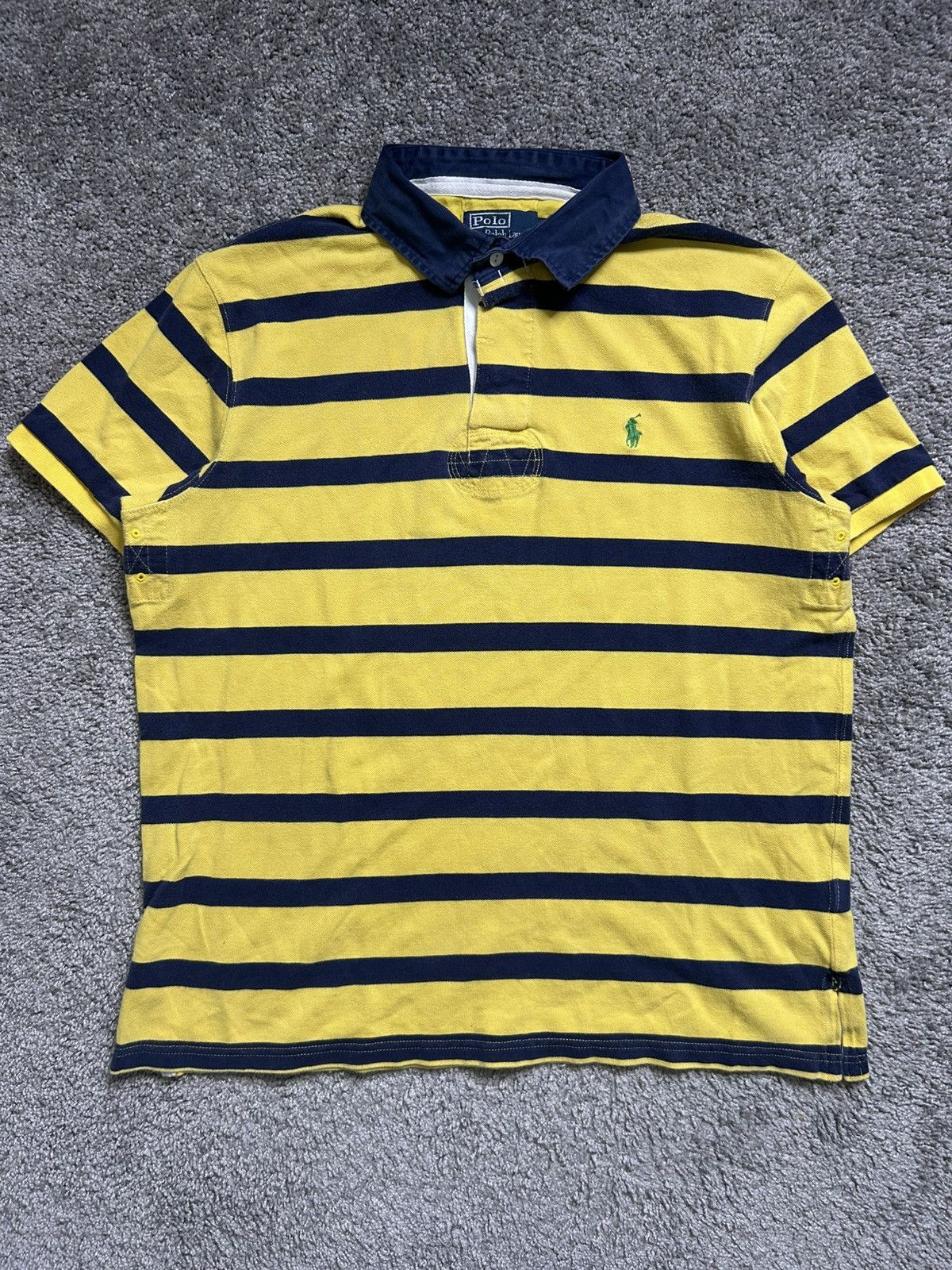 Polo Ralph Lauren Vintage 80s Polo Ralph Lauren Striped Rugby Short Sleeve Size US XL / EU 56 / 4 - 1 Thumbnail